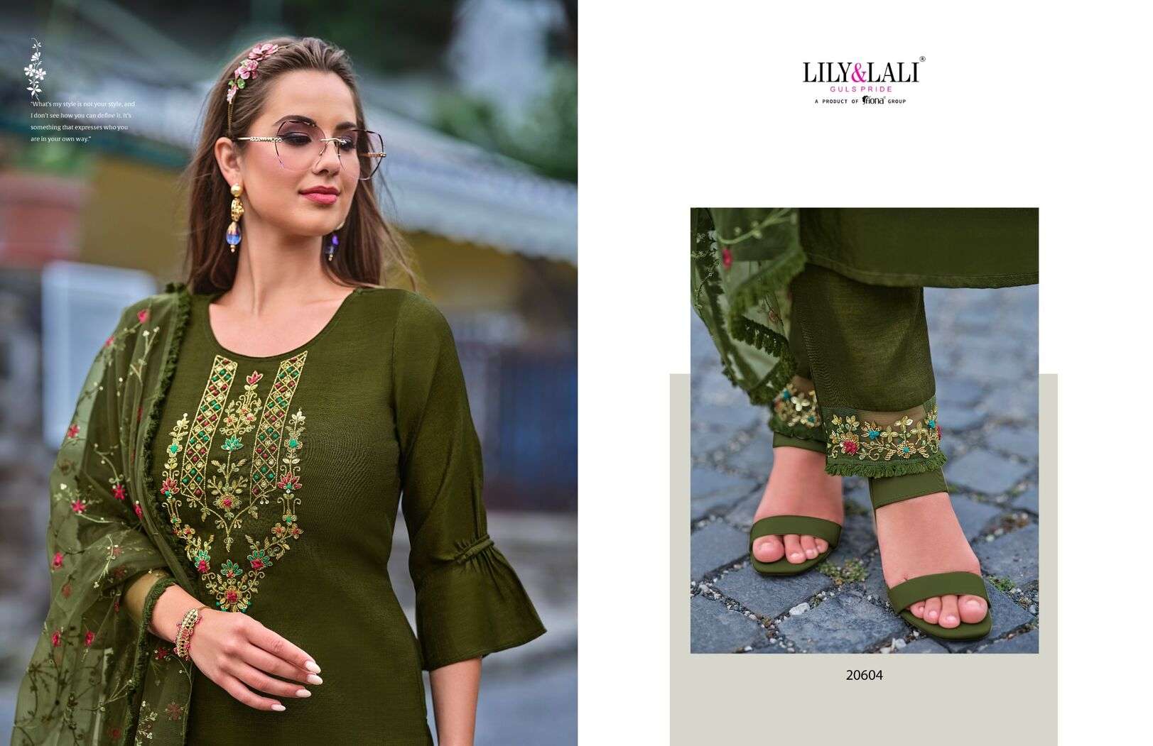 MARIA VOL-9 BY LILY & LALI VICHITRA SILK HEAVY EMBROIDERY HANDWORK KURTI PANT DUPATTA WITH POCKET 