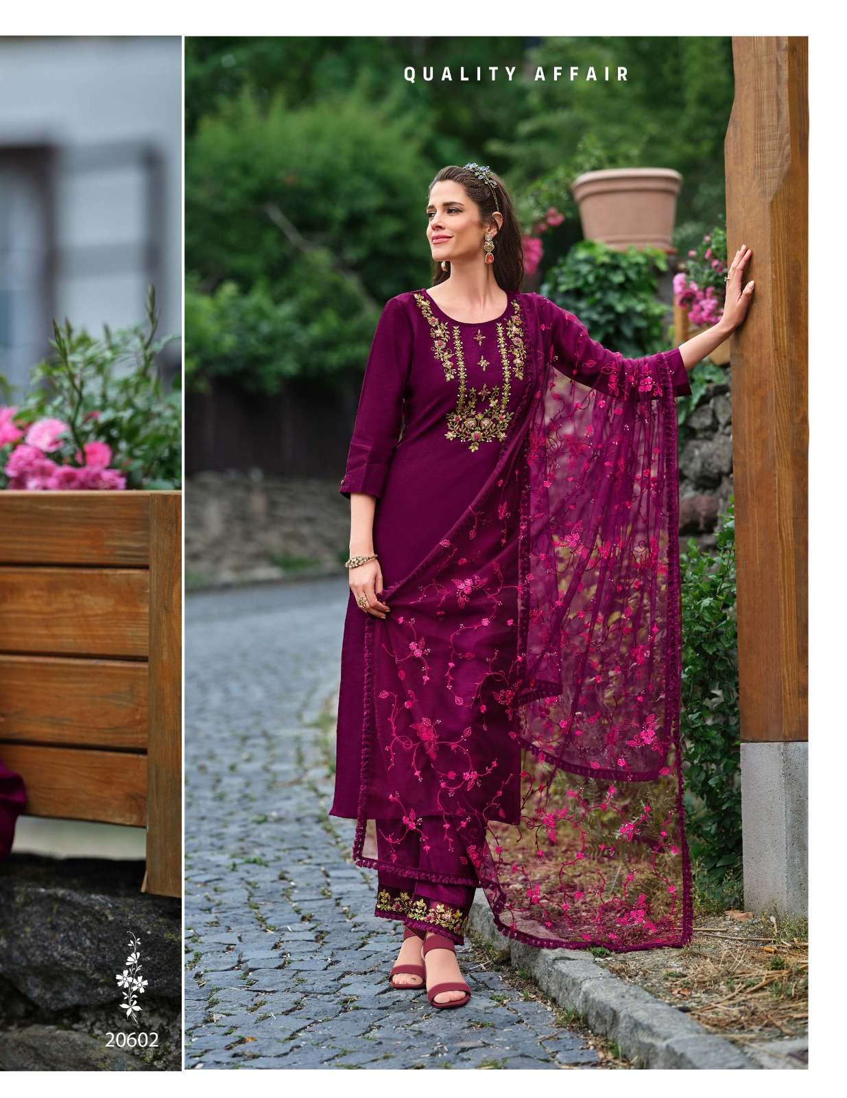 MARIA VOL-9 DESIGN NO-20602 BY LILY & LALI VICHITRA SILK HEAVY EMBROIDERY HANDWORK KURTI PANT DUPATTA WITH POCKET  