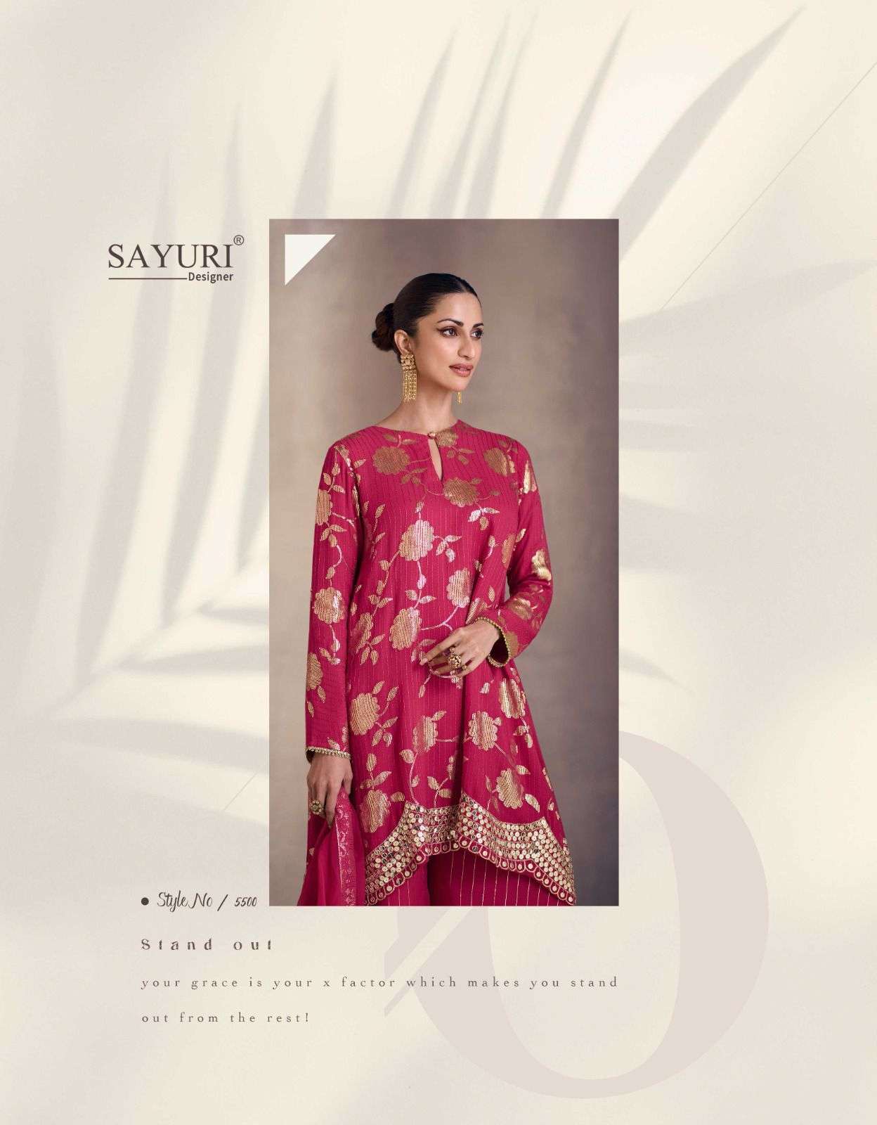 MARIYAM BY SAYURI DESIGNER REAL PREMIUM SILK HEAVY EMBROIDERY KURTI PLAZO WITH PRINTED DUPATTA 