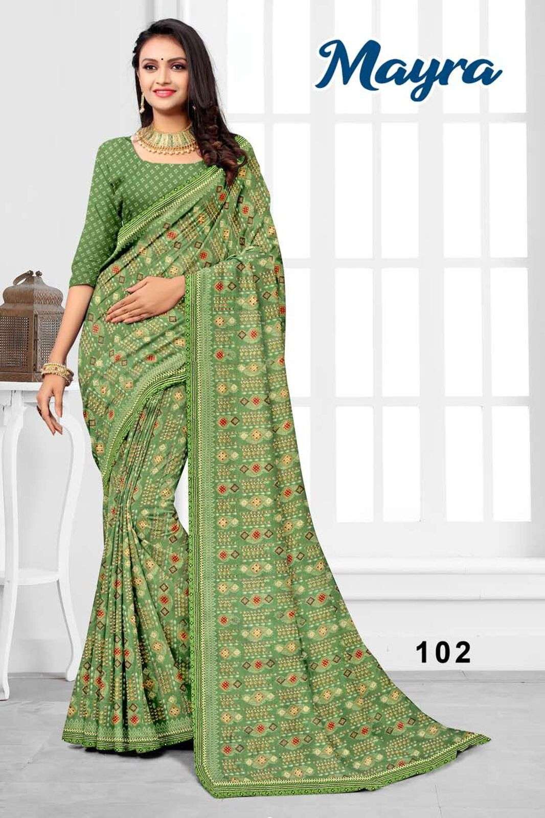 MAYRA BY TEXOFAB REGULAR WEAR RANIAL FABRIC PRINTED SAREES 