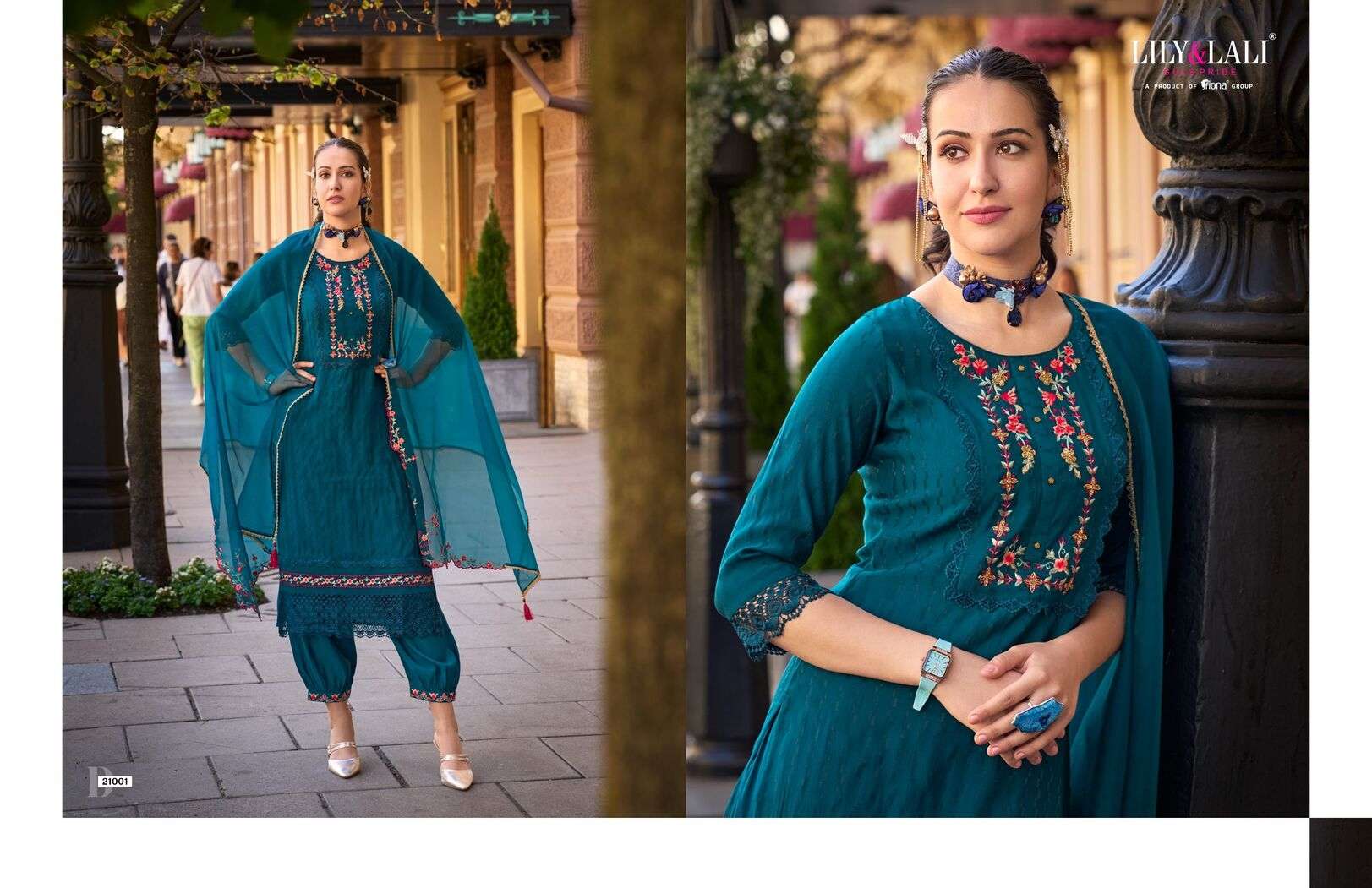 MEHWISH BY LILY & LALI JACQUARD SILK KURTI DUPATTA WITH AFGHANI STYLE BOTTOM 