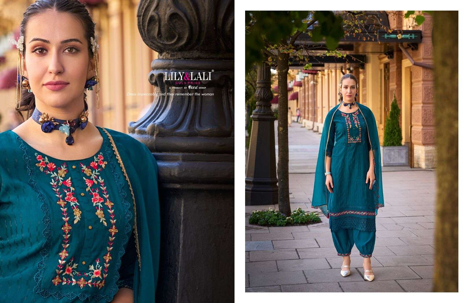 MEHWISH BY LILY & LALI JACQUARD SILK KURTI DUPATTA WITH AFGHANI STYLE BOTTOM 