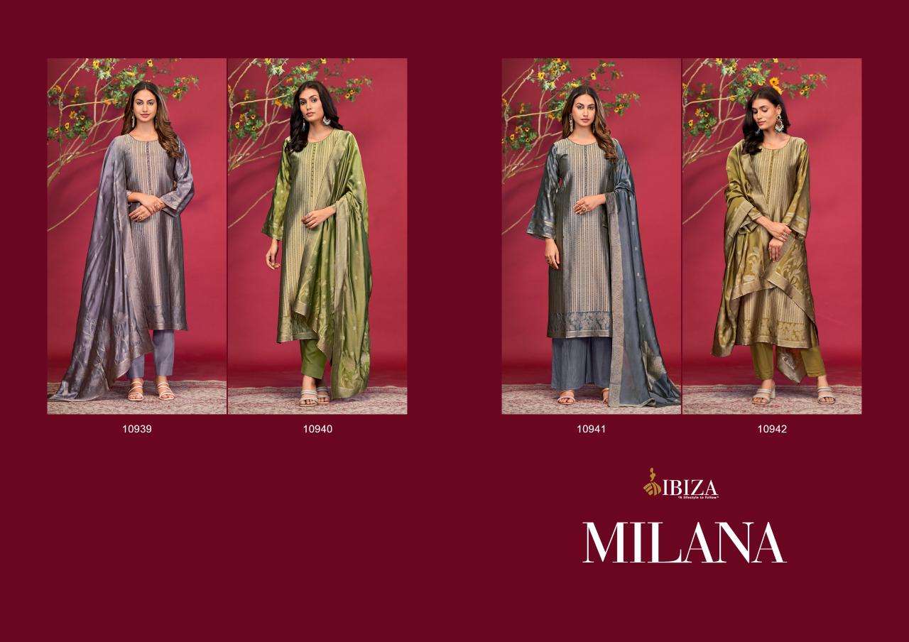 MILANA BY IBIZA PURE BANGLORY SILK JACQUARD WITH HANDWORK SALWAR SUITS 