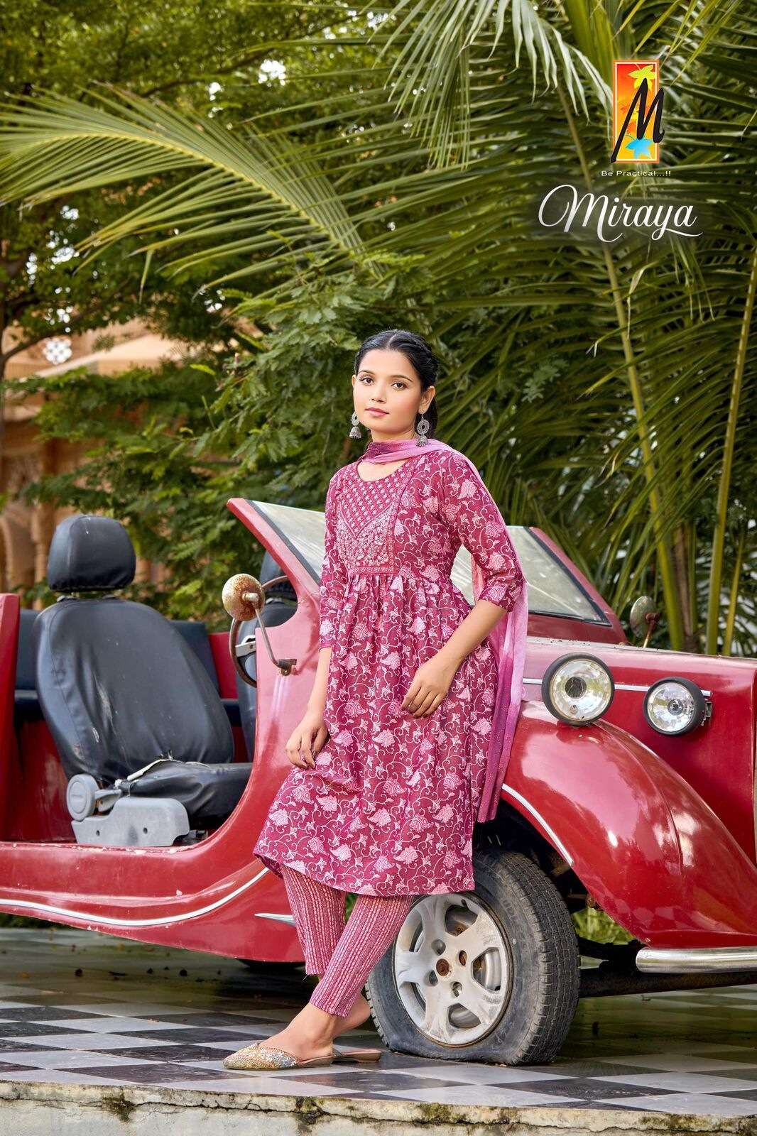 MIRAYA BY TEXOFAB HEAVY PRINTED CAPSULE FOIL WITH EMBROIDERY WORK NAYRA CUT KURTI PANT WITH DUPATTA 