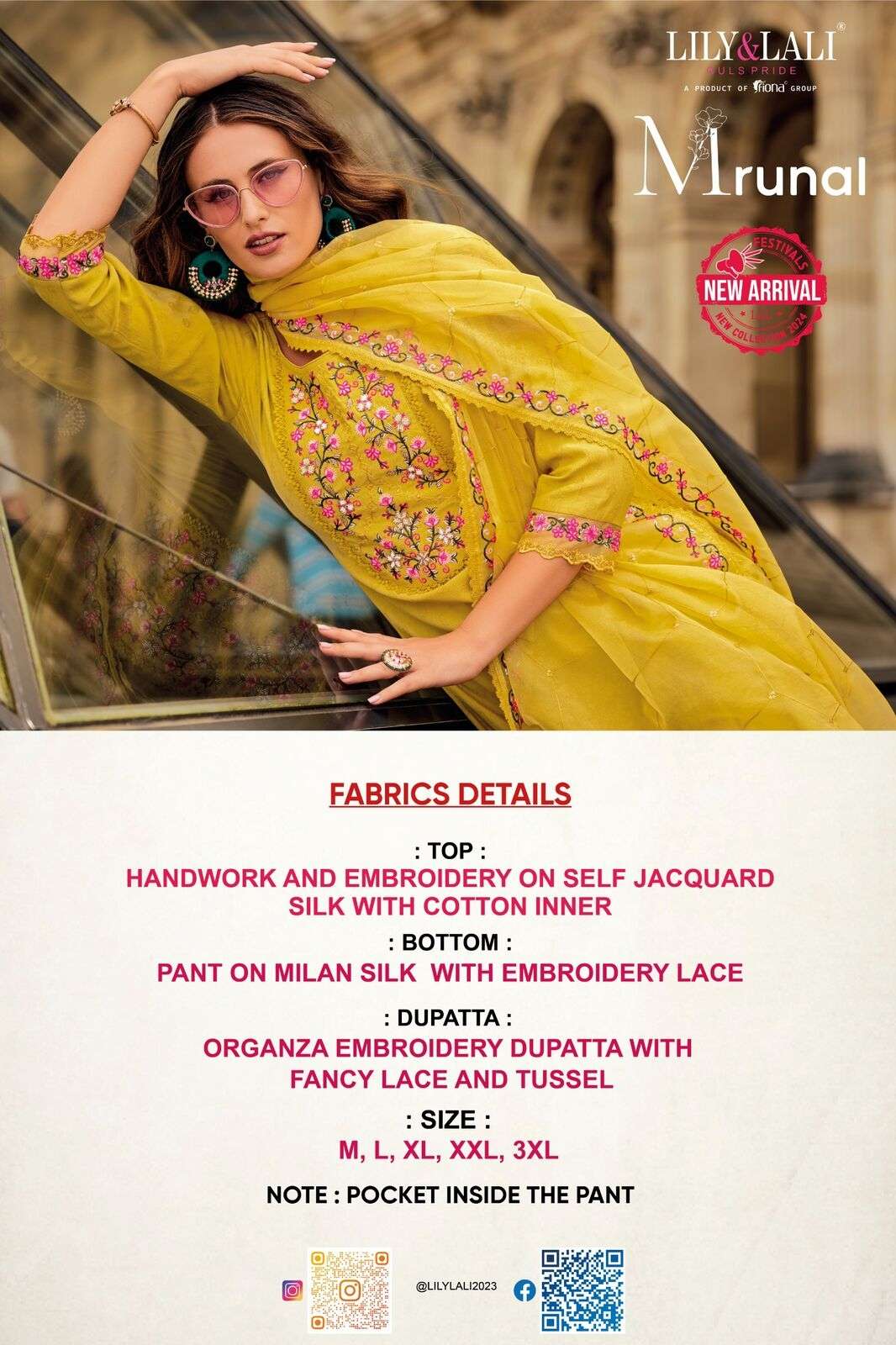 MRUNAL BY LILY & LALI ORGANZA EMBROIDERY WORK FANCY LACE & TUSSEL KURTI PANT WITH DUPATTA 