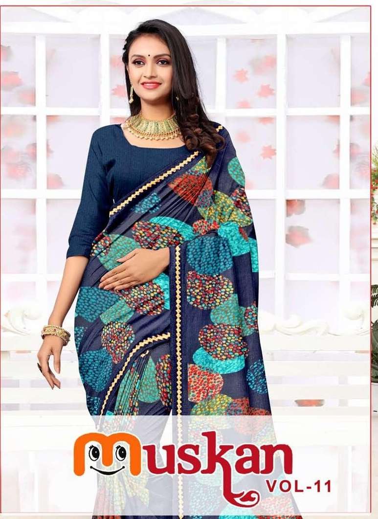 MUSKAAN BY TEXOFAB RANIAL FABRIC ETHNIC WEAR PRINTED SAREES