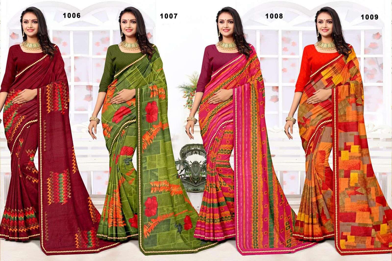 MUSKAAN BY TEXOFAB RANIAL FABRIC ETHNIC WEAR PRINTED SAREES