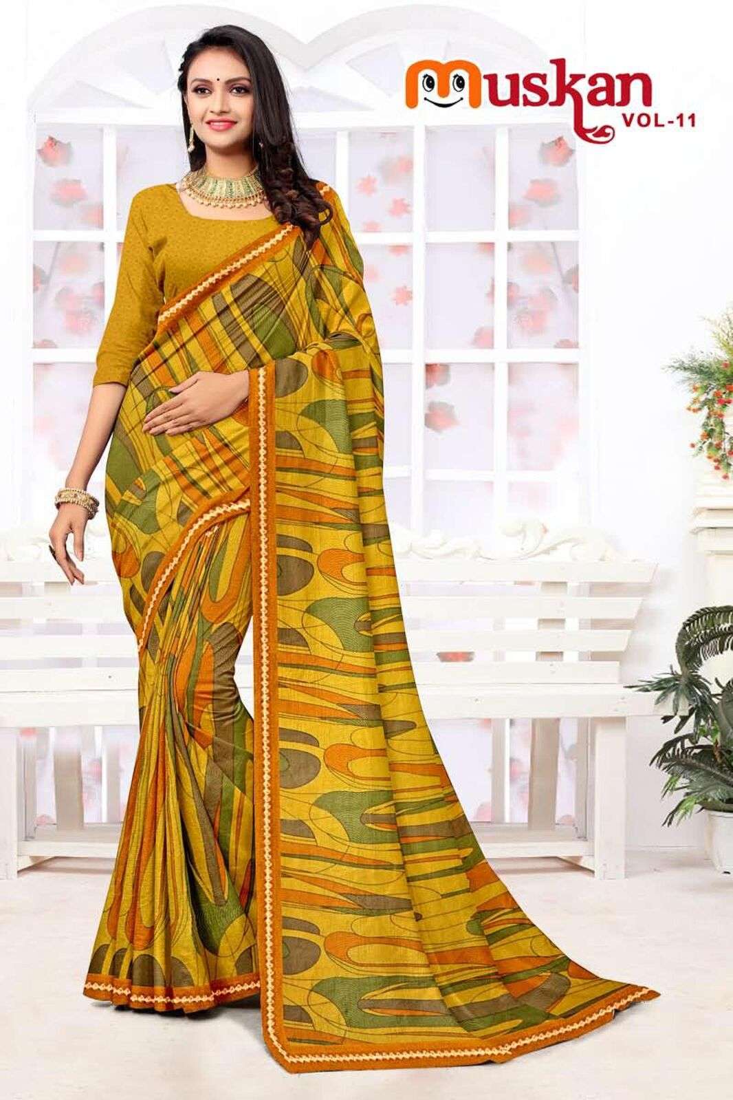 MUSKAAN BY TEXOFAB RANIAL FABRIC ETHNIC WEAR PRINTED SAREES