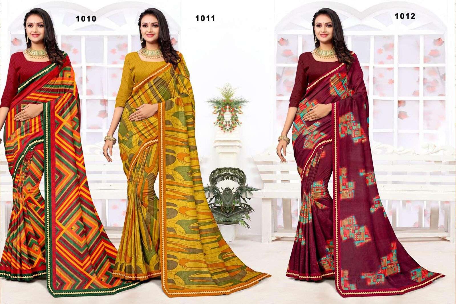 MUSKAAN BY TEXOFAB RANIAL FABRIC ETHNIC WEAR PRINTED SAREES