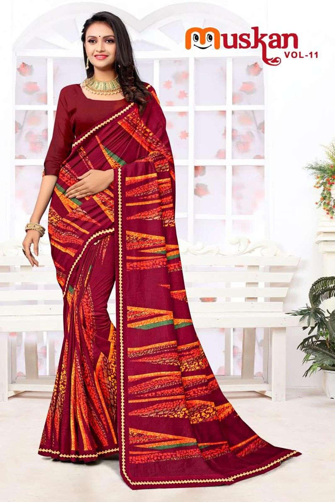 MUSKAAN BY TEXOFAB RANIAL FABRIC ETHNIC WEAR PRINTED SAREES