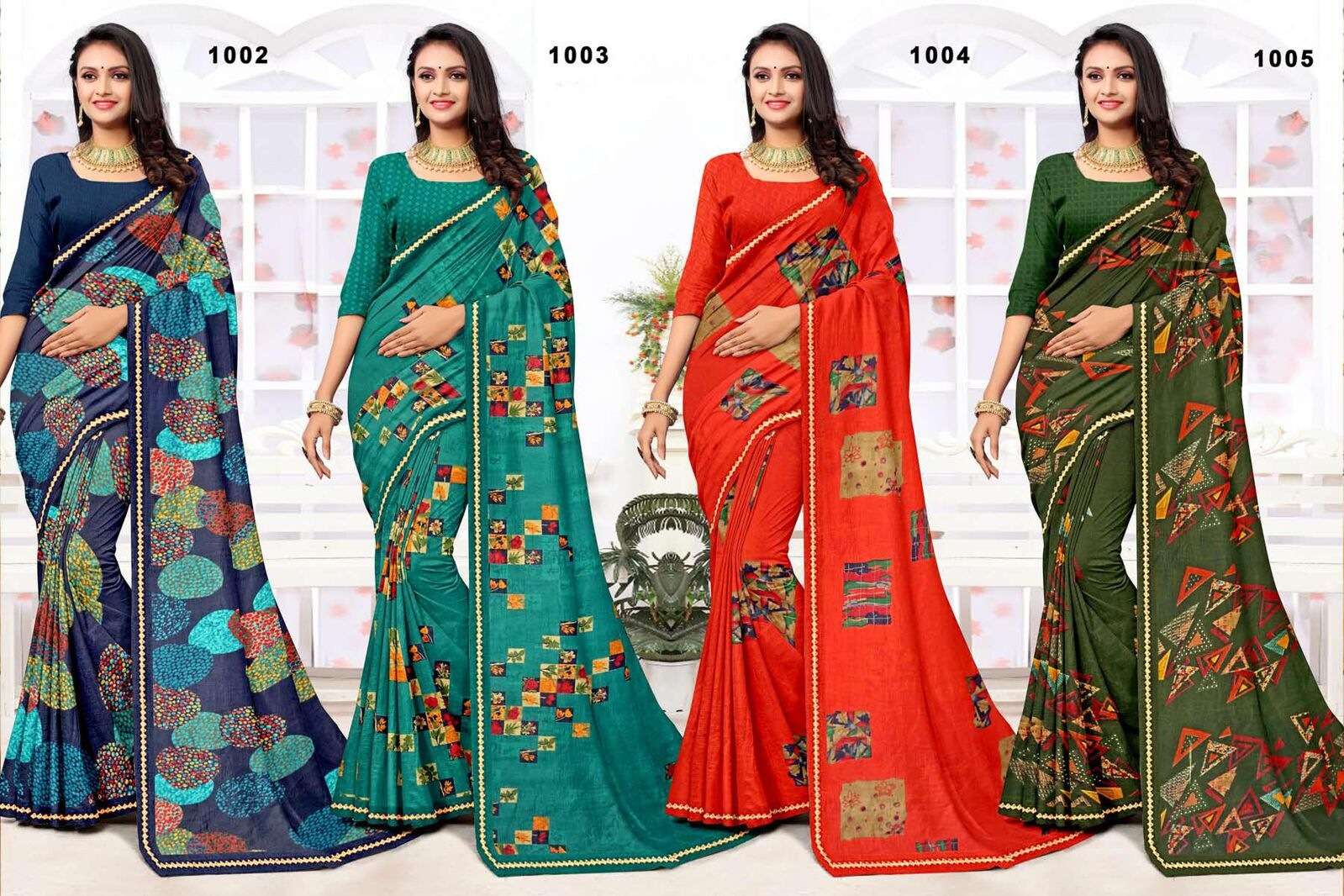 MUSKAAN BY TEXOFAB RANIAL FABRIC ETHNIC WEAR PRINTED SAREES