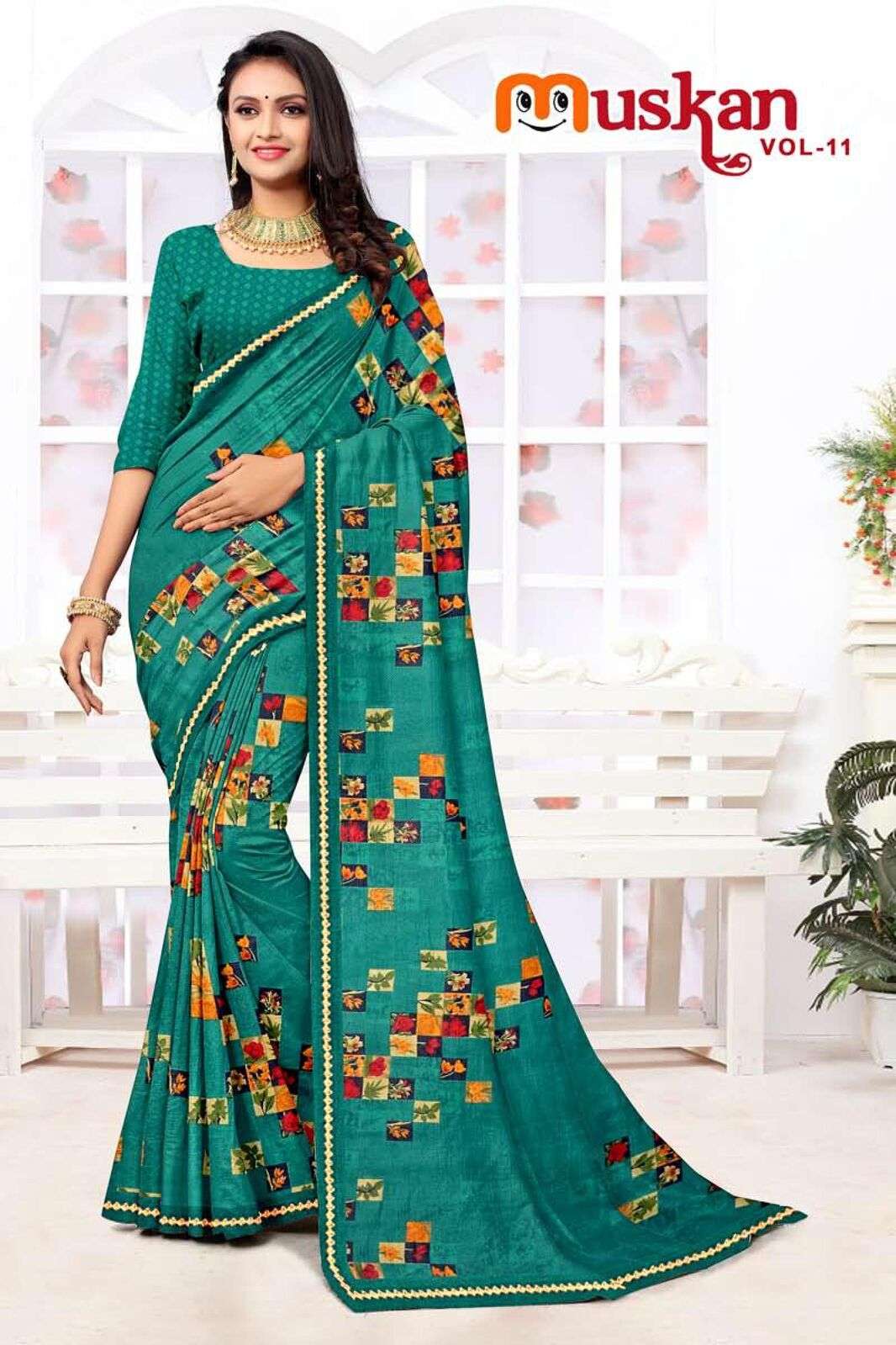 MUSKAAN BY TEXOFAB RANIAL FABRIC ETHNIC WEAR PRINTED SAREES