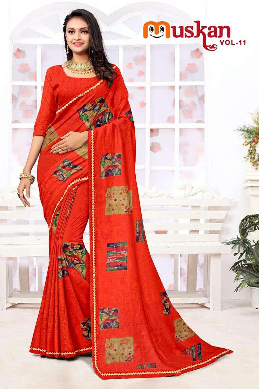 MUSKAAN BY TEXOFAB RANIAL FABRIC ETHNIC WEAR PRINTED SAREES