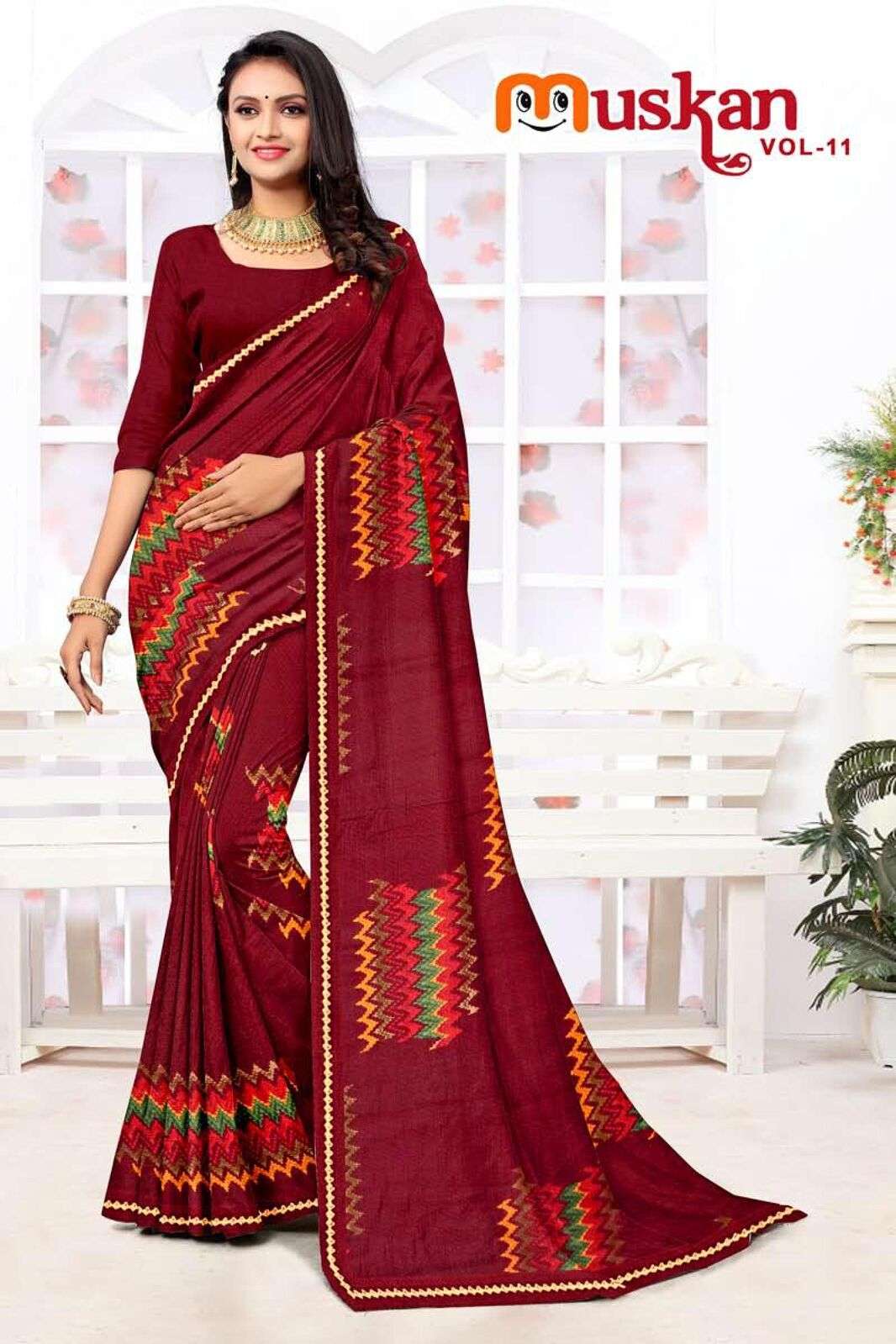 MUSKAAN BY TEXOFAB RANIAL FABRIC ETHNIC WEAR PRINTED SAREES