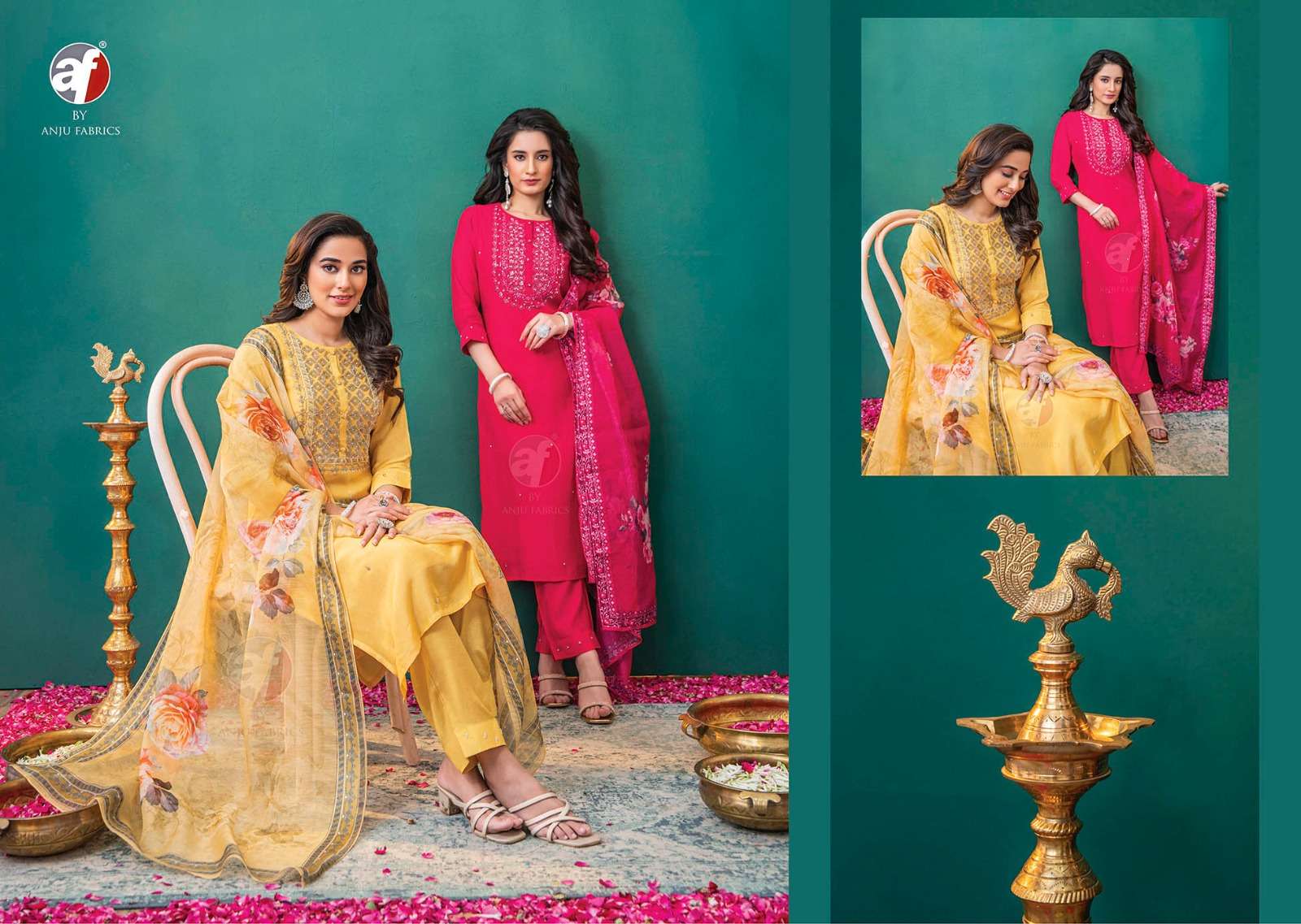 NAKHRALI VOL-5 BY ANJU FABRICS MODAL SILK FULL STICHED KURTI PANT WITH DUPATTA 