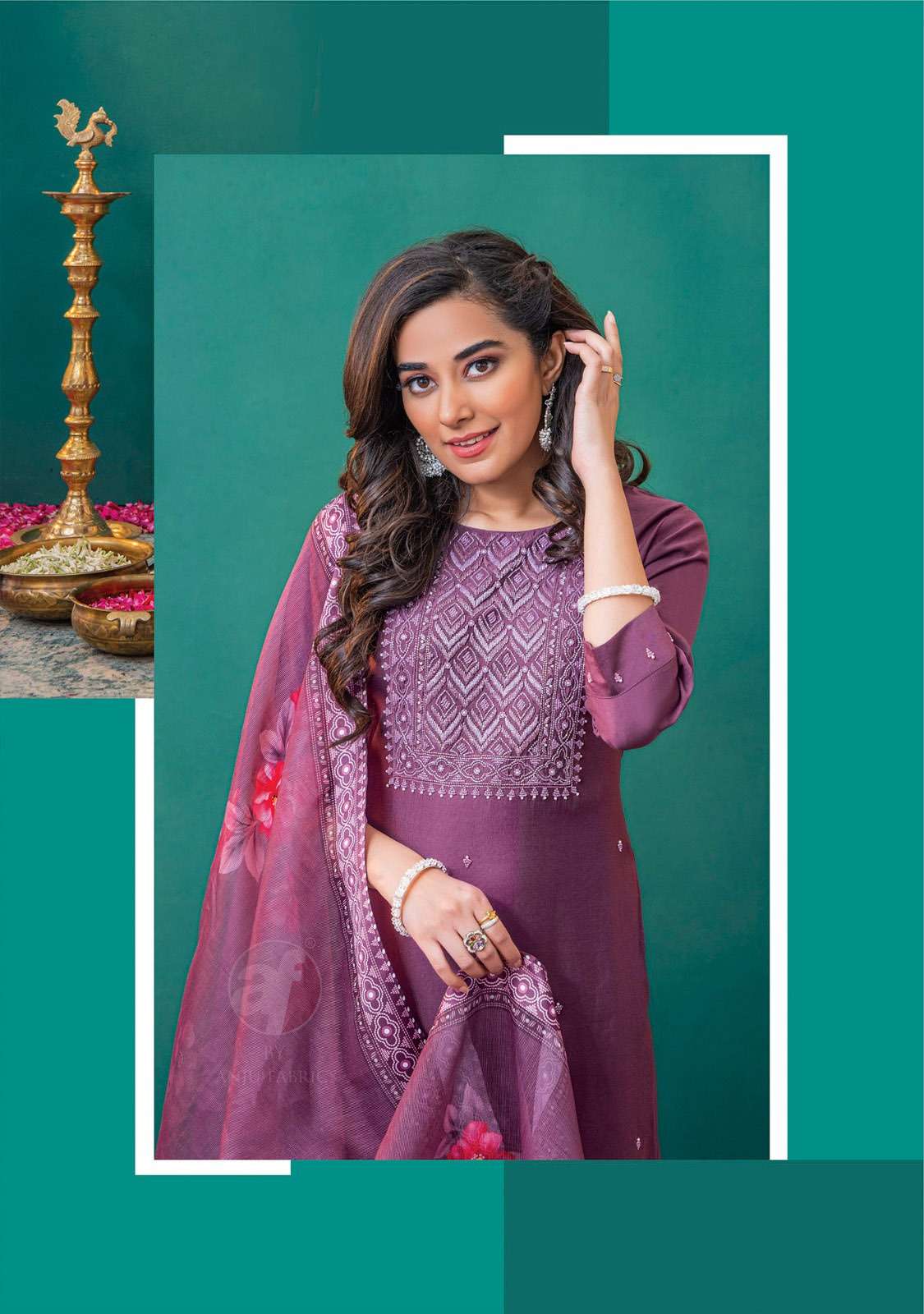 NAKHRALI VOL-5 DESIGN NO- 3616 BY ANJU FABRICS MODAL SILK FULL STICHED KURTI PANT WITH ORGANZA DUPATTA  