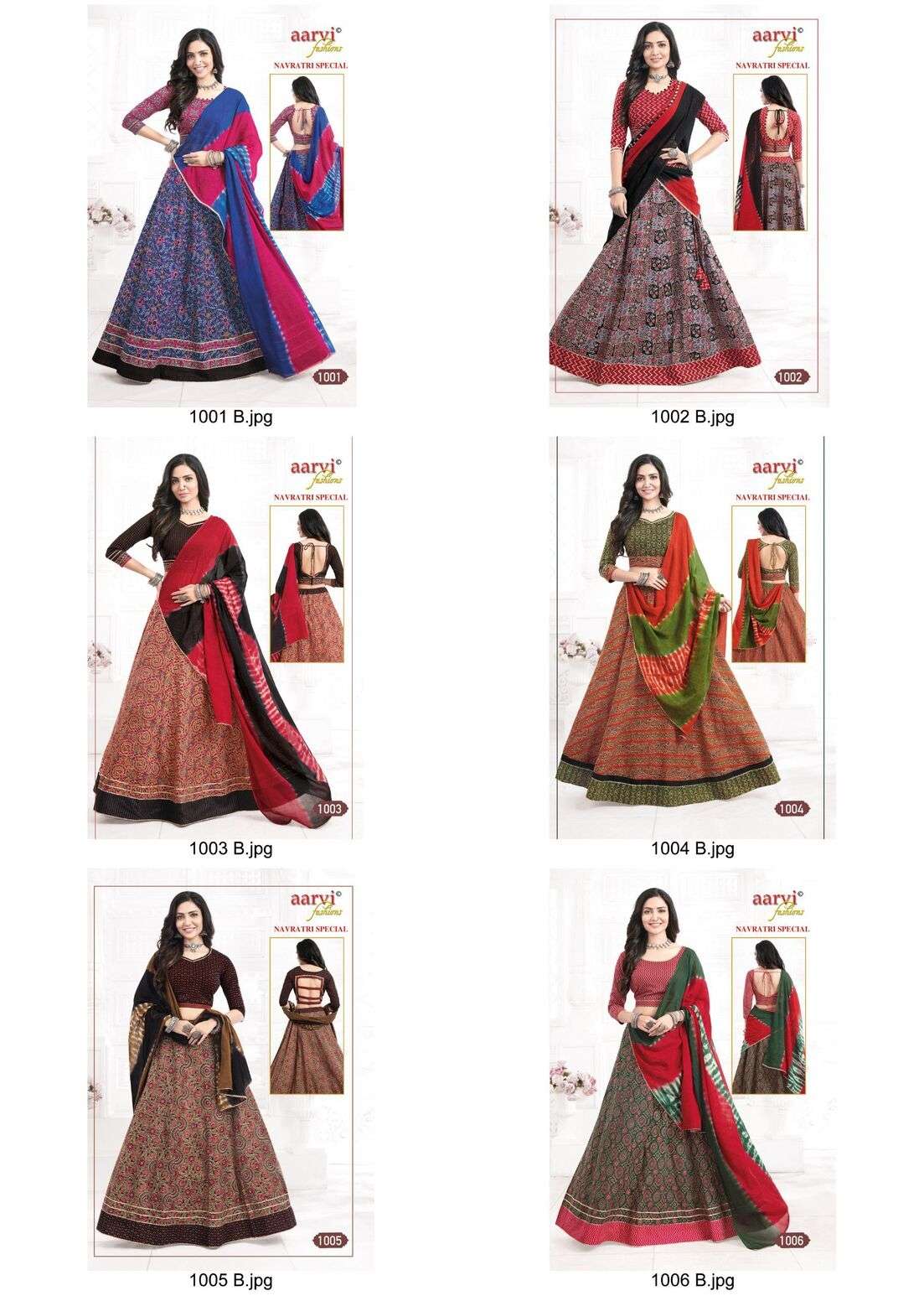 NAVRATRI VOL-1 BY AARVI FASHION COTTON FABRIC TRADITIONAL CHANIYA CHOLI WITH JAIPURI GOTTA LACE 