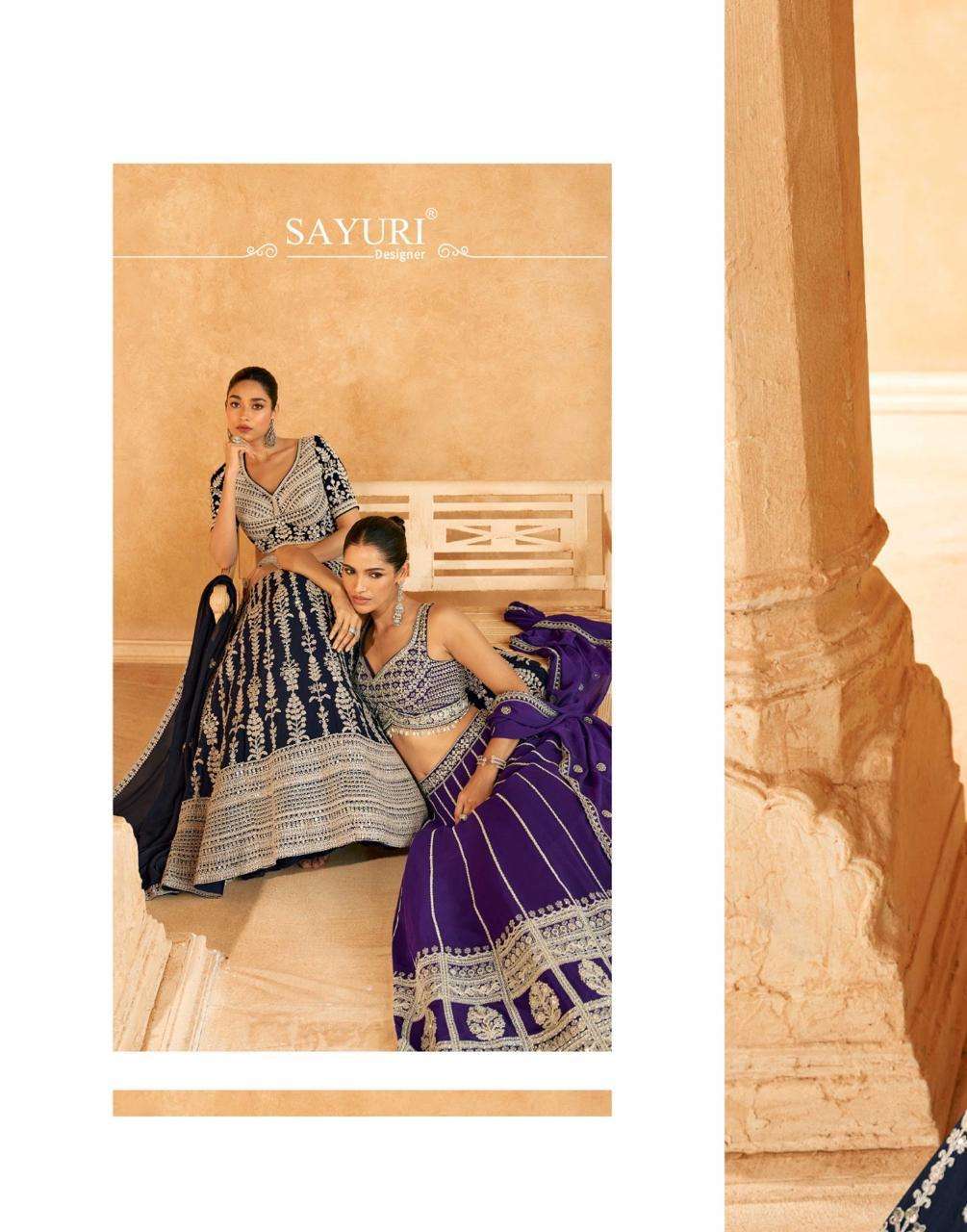 NAZAKAT BY SAYURI DESIGNER REAL GEORGETTE EMBROIDERY WITH CANCAN LEHENGA BLOUSE WITH DUPATTA 