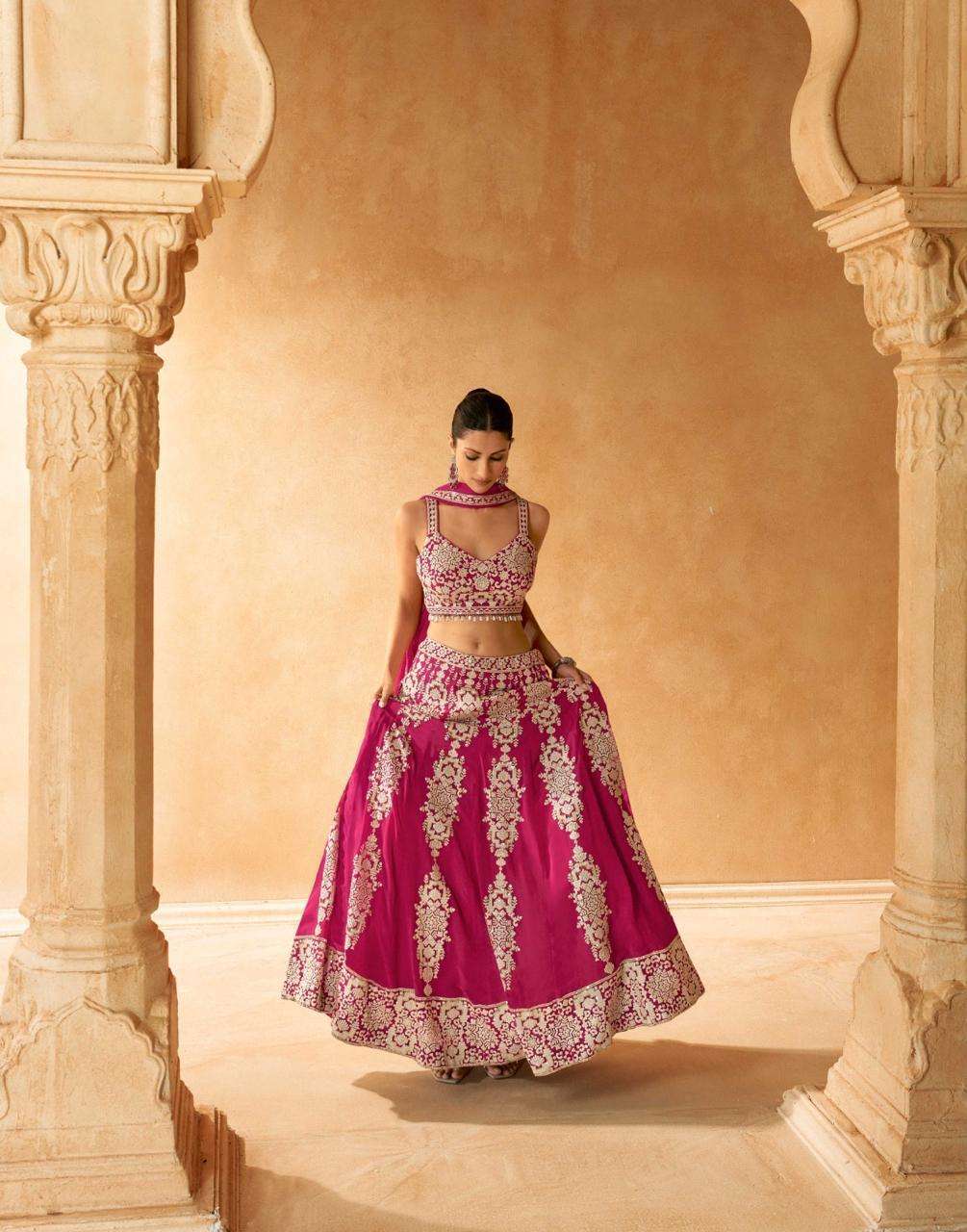 NAZAKAT BY SAYURI DESIGNER REAL GEORGETTE EMBROIDERY WITH CANCAN LEHENGA BLOUSE WITH DUPATTA 
