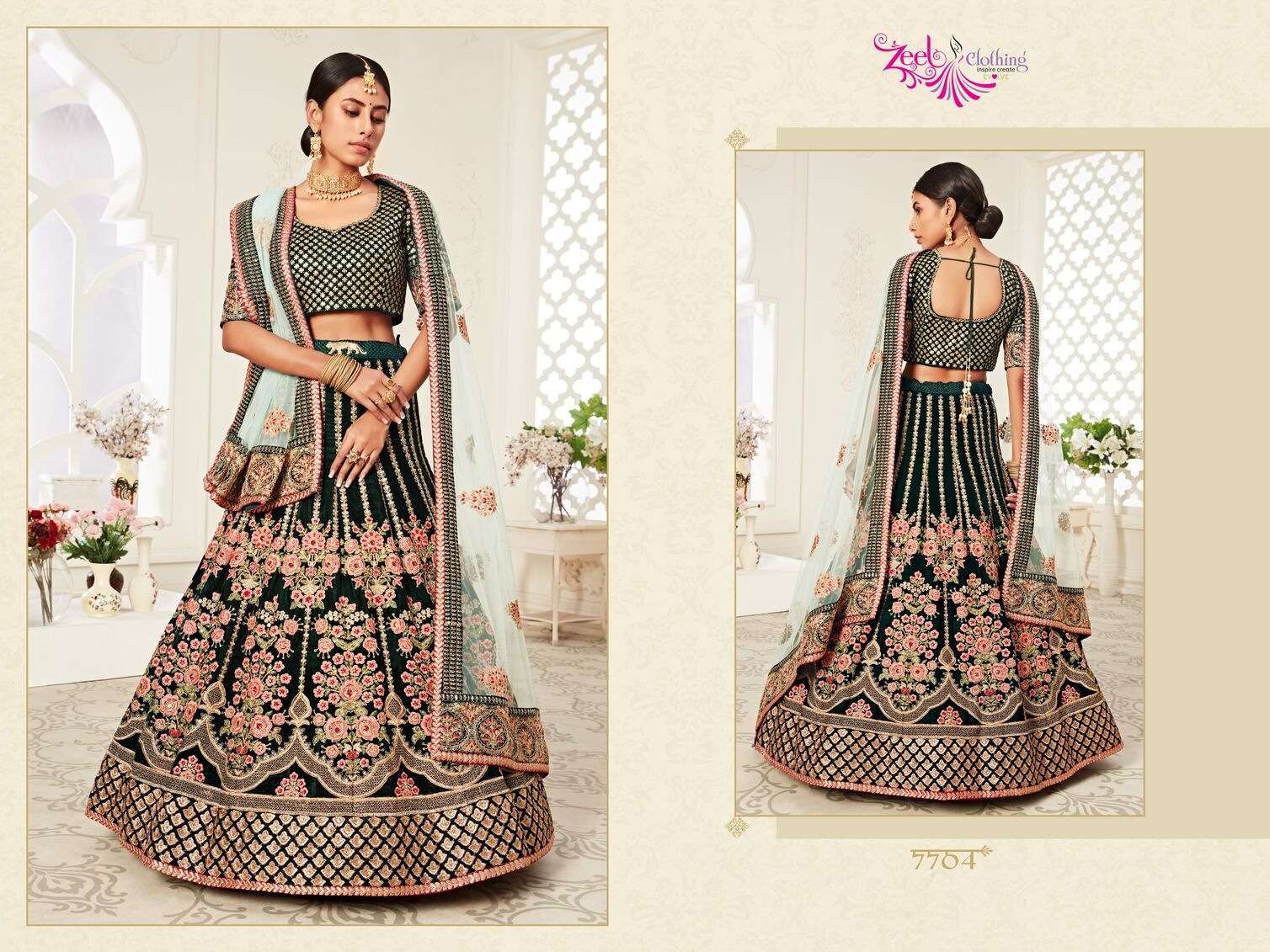 NEO TRADITIONAL VOL-2 BY ZEEL CLOTHING HEAVY EMBROIDERY WEDDING WEAR DESIGNER LEHENGA 