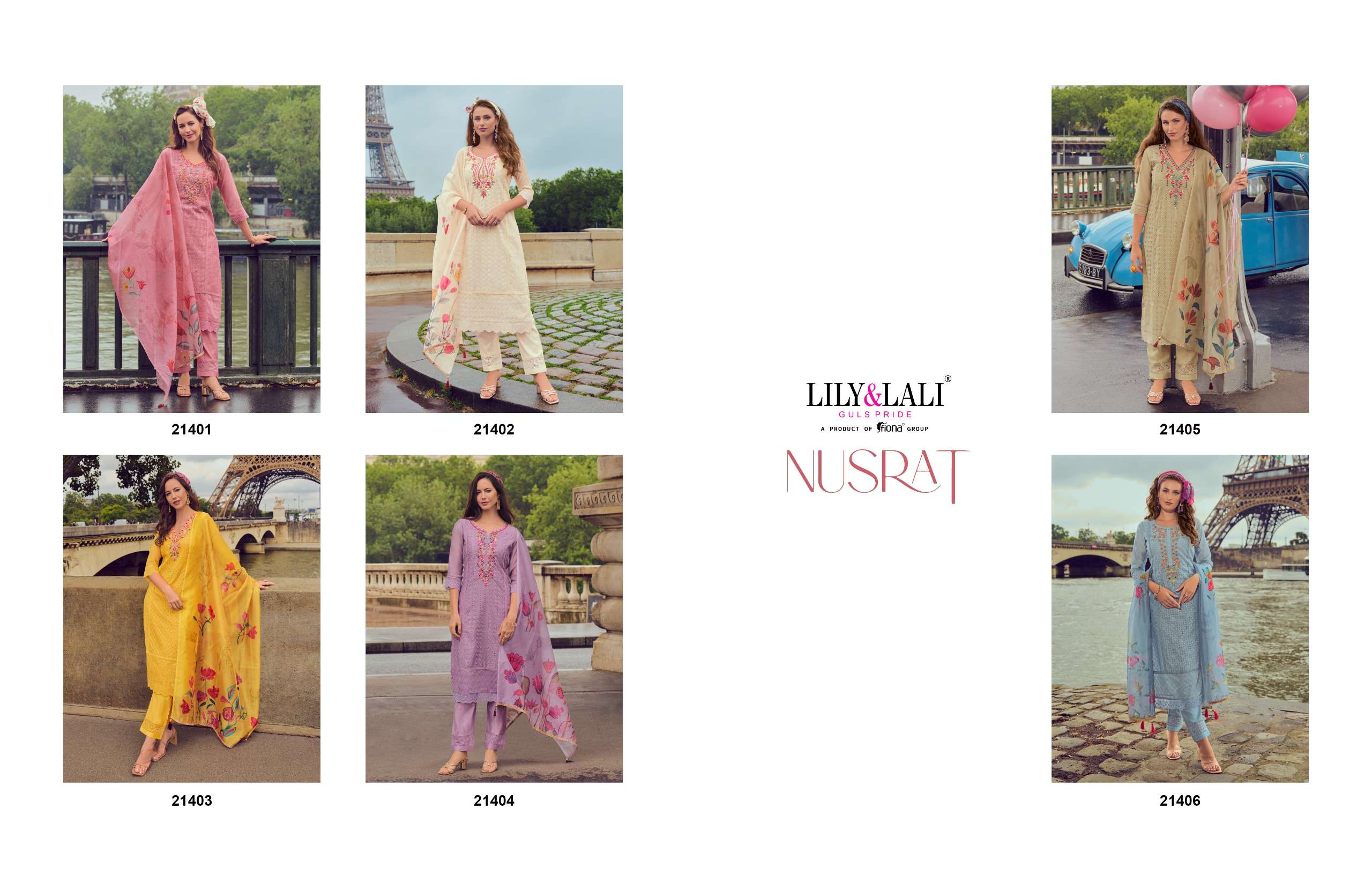 NUSRAT BY LILY & LALI CHANDERI FABRIC HANDWORK & EMBROIDERY KURTI PANT WITH DIGITAL PRINT  DUPATTA 