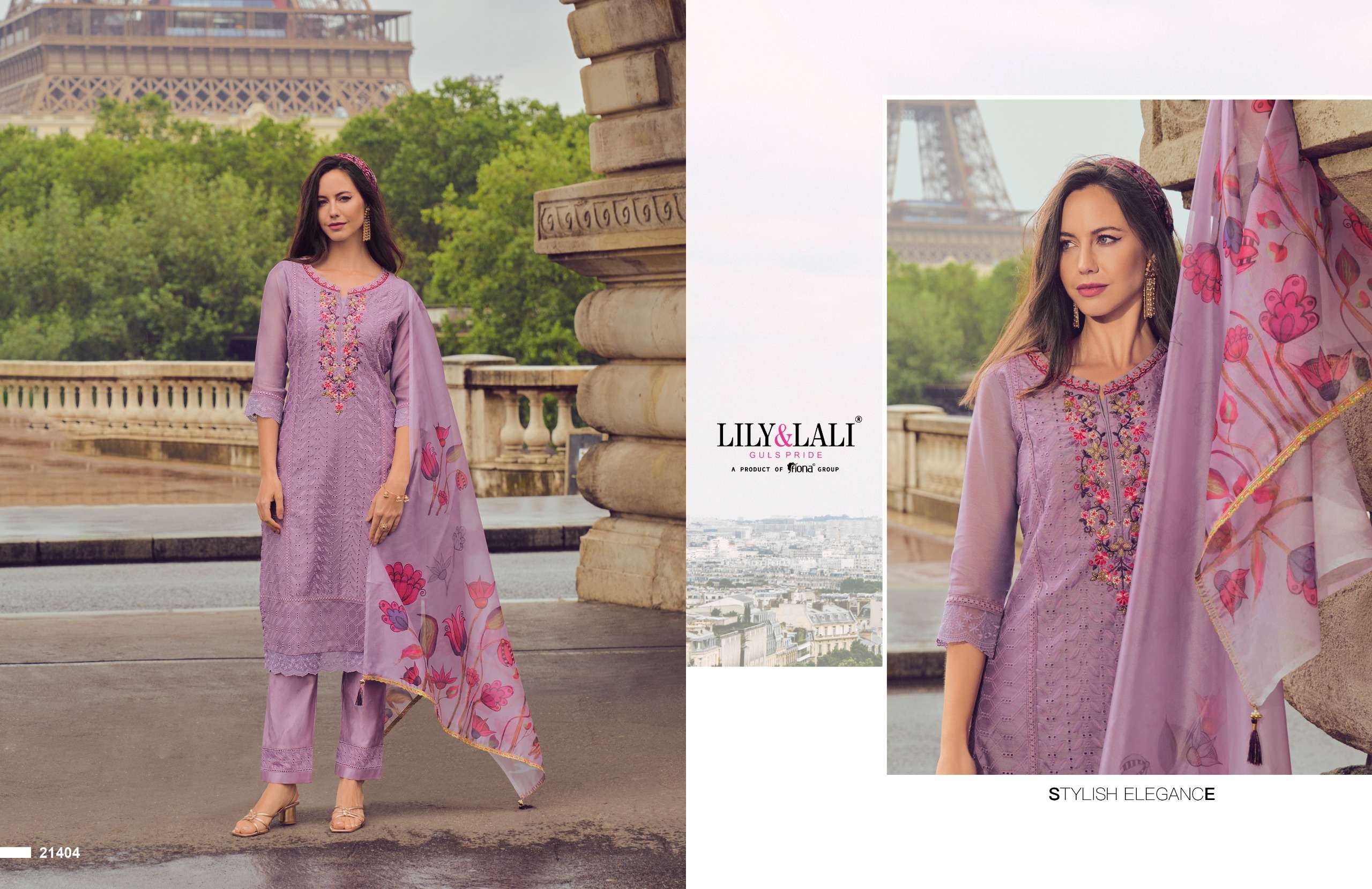 NUSRAT BY LILY & LALI CHANDERI FABRIC HANDWORK & EMBROIDERY KURTI PANT WITH DIGITAL PRINT  DUPATTA 