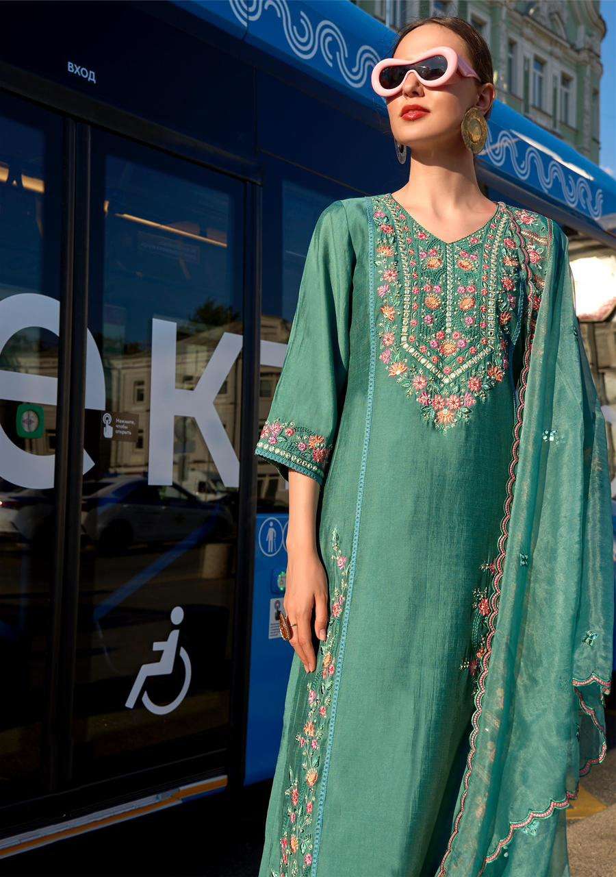 PAKEEZA DESIGN NO-9003 BY KAILEE FASHION PURE VISCOSE SILK PAKISTANI COLLECTION KURTI PANT WITH DUPATTA  