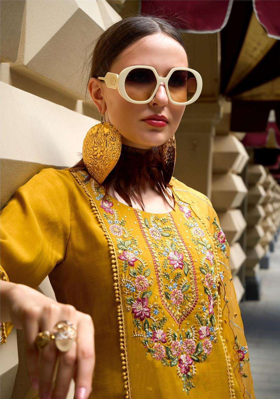 PAKEEZA DESIGN NO-9005 BY KAILEE FASHION PURE VISCOSE SILK PAKISTANI COLLECTION KURTI PANT WITH DUPATTA  