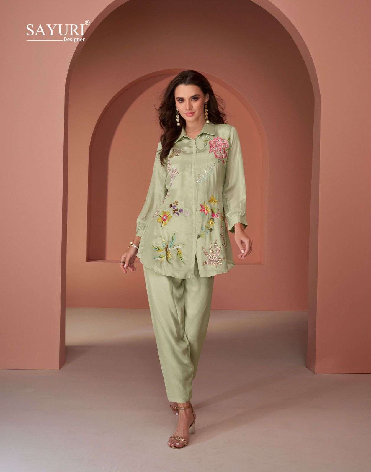 PEARL BY SAYURI DESIGNER PURE SILK DESIGNER MATCHING CO-ORD SETS 