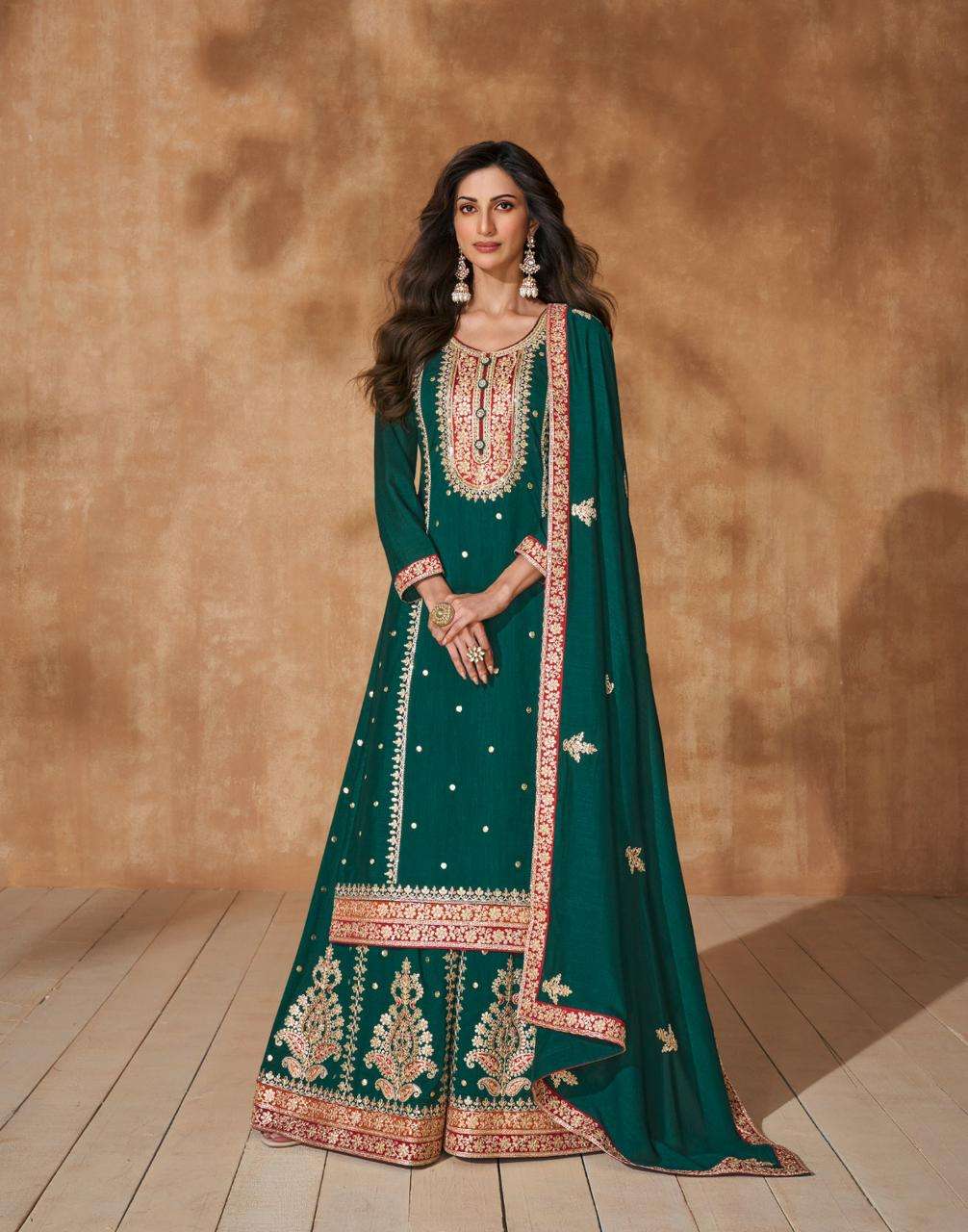 PEARL DESIGN NO-5512 BY SAYURI DESIGNER PURE SILK DESIGNER MATCHING CO-ORD SETS  