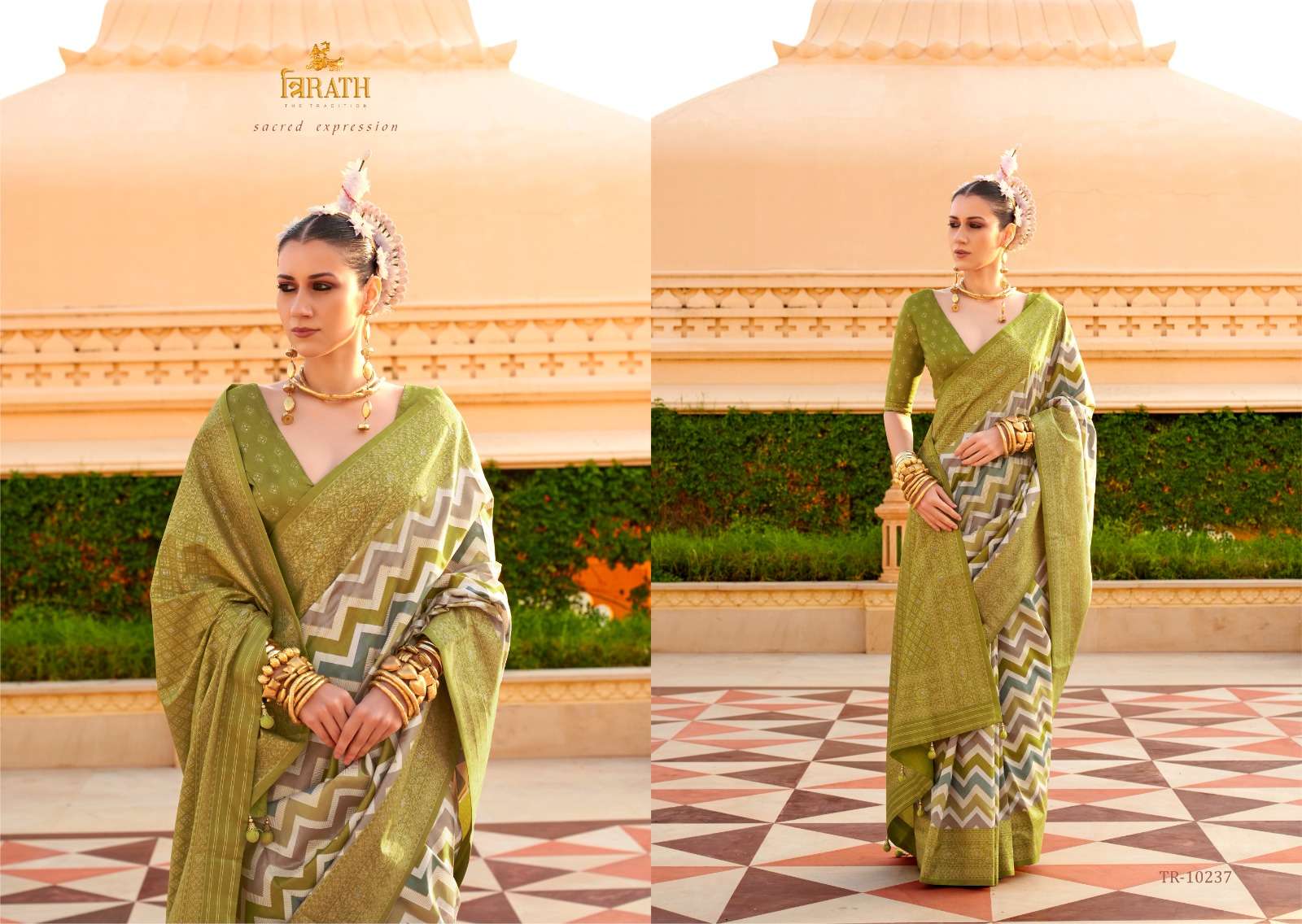 PRATHA BY TRIRATH SUPER SILK FOIL PRINT FESTIVAL WEAR SAREES  