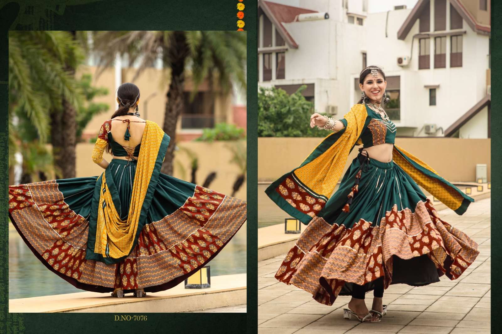 RAJWADI VOL-10 BY TEXOFAB PURE COTTON PRINTED WORK NAVRATRI LEHENGA WITH DUPATTA 