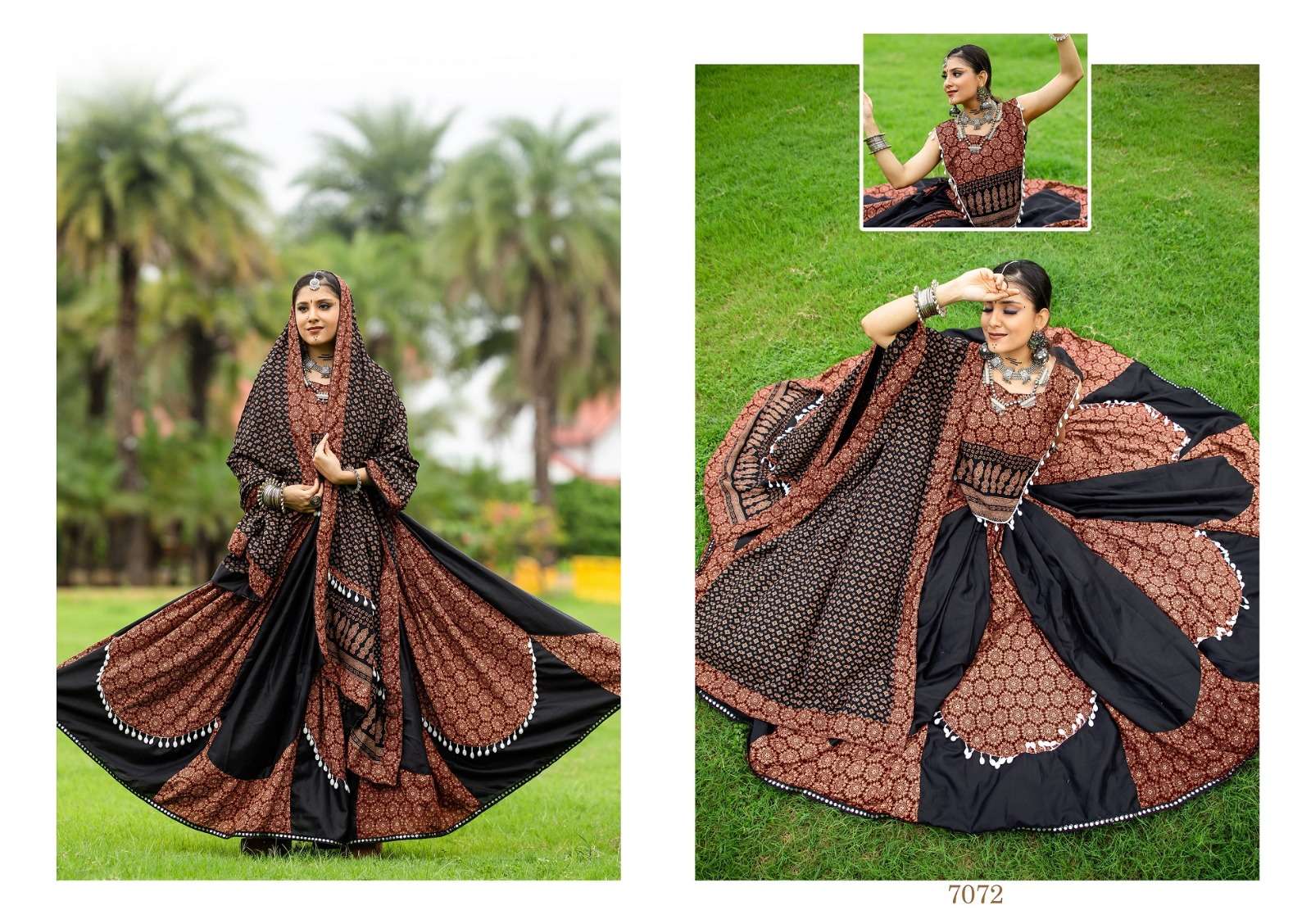 RAJWADI VOL-10 BY TEXOFAB PURE COTTON PRINTED WORK NAVRATRI LEHENGA WITH DUPATTA 