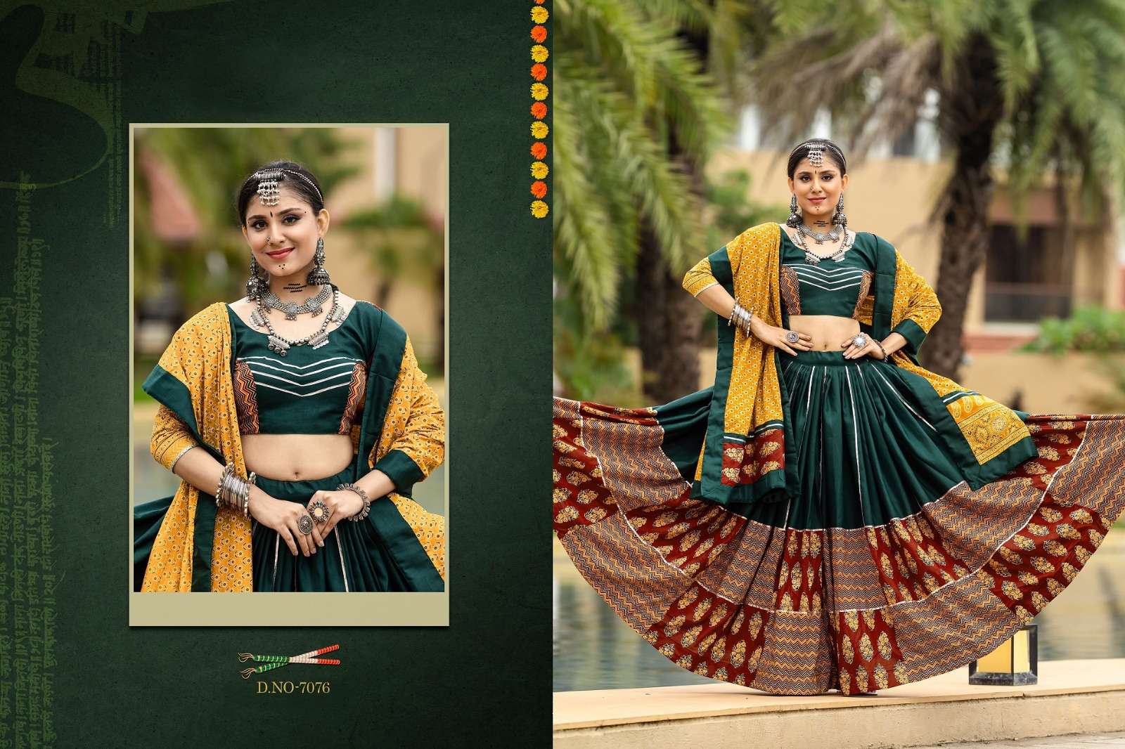 RAJWADI VOL-10 BY TEXOFAB PURE COTTON PRINTED WORK NAVRATRI LEHENGA WITH DUPATTA 