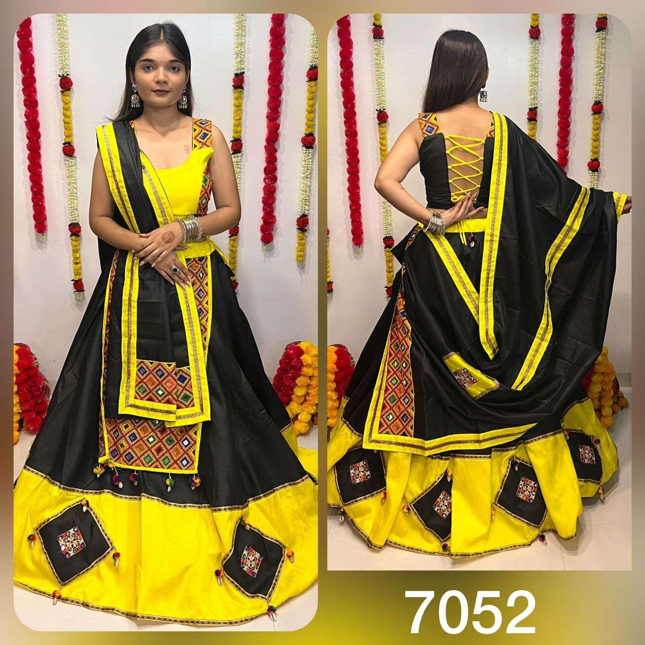 RAJWADI VOL-8 BY AAWIYA NAVRATRI SPECIAL GAMTHI WORK LEHENGA BLOUSE WITH DUPATTA 