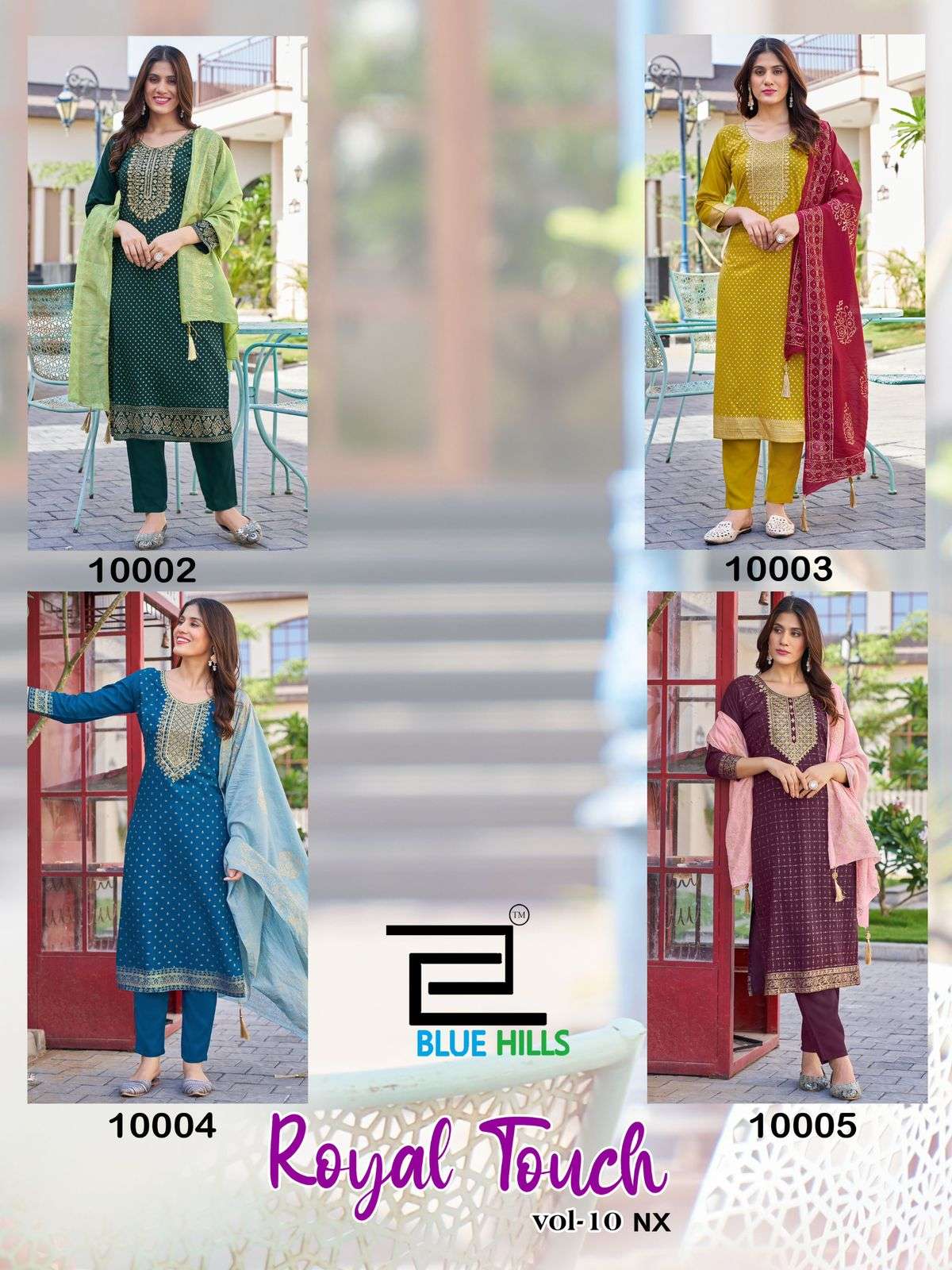 RAYON TOUCH VOL-10 NX BY BLUE HILLS RAYON FABRIC KURTI PANT DUPATTA WITH SEQUENCE WORK 