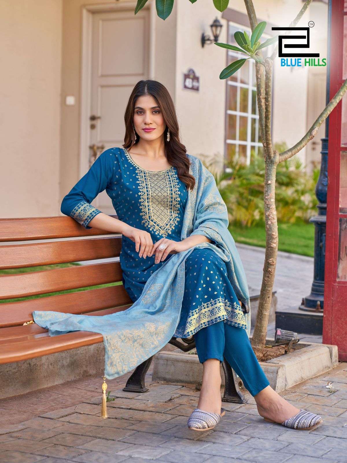 RAYON TOUCH VOL-10 NX BY BLUE HILLS RAYON FABRIC KURTI PANT DUPATTA WITH SEQUENCE WORK 