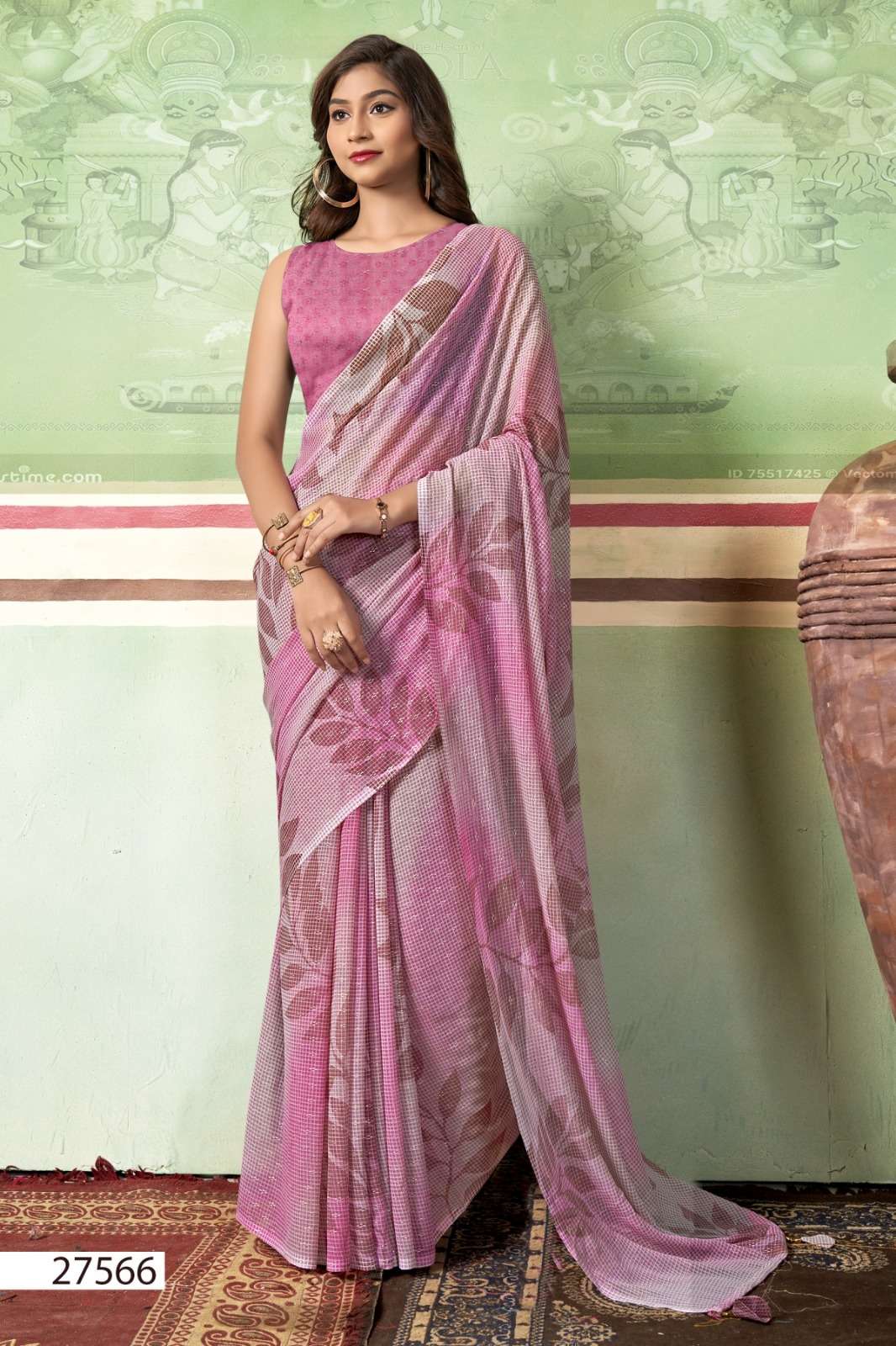 RIANSHI BY VALLABHI GEORGETTE FABRIC CASUAL WEAR PRINTED SAREES 