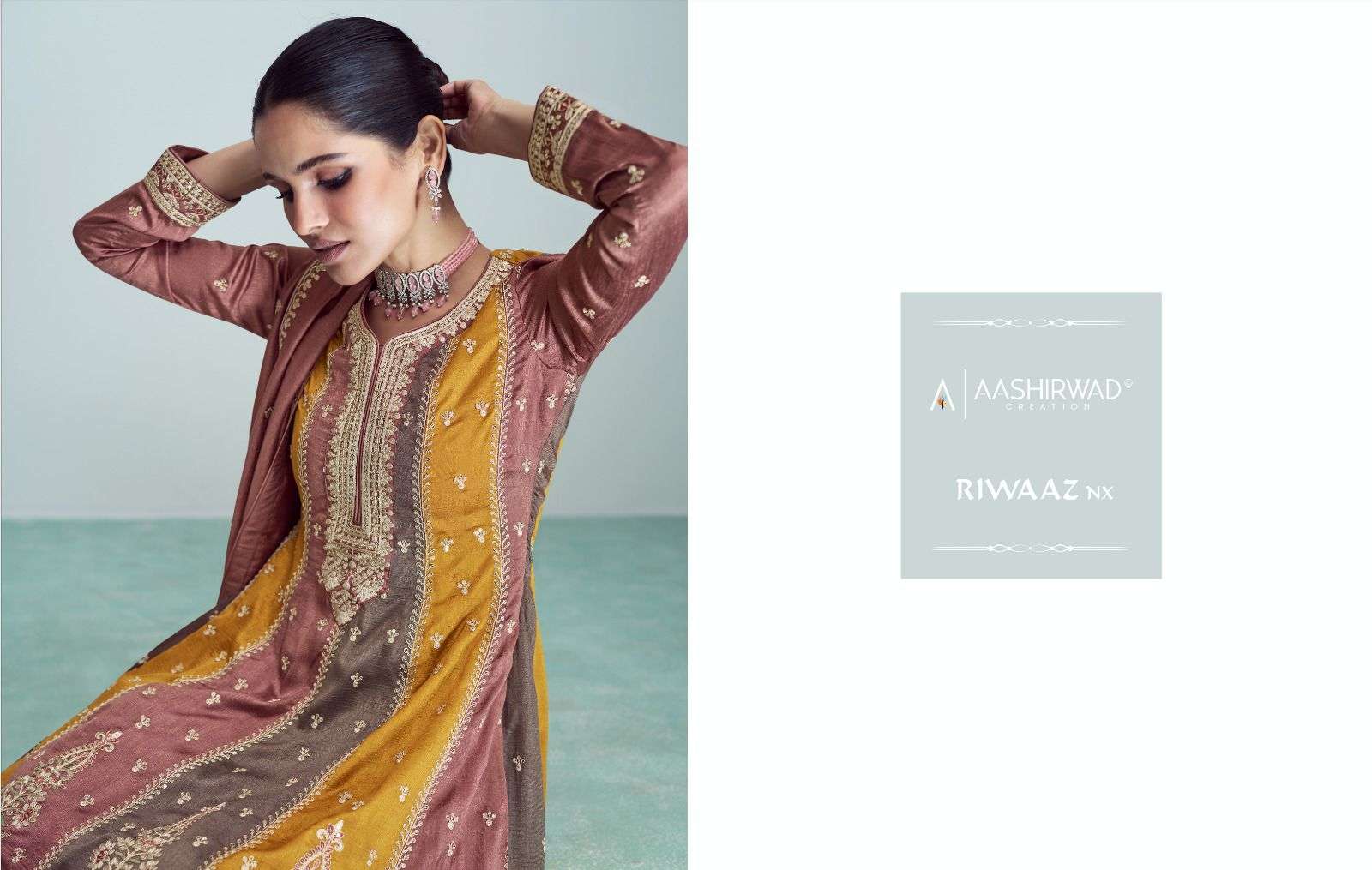 RIWAAZ NX BY AASHIRWAD CREATION PREMIUM SILK WITH FLORAL EMBROIDERY KURTI PANT & DUPATTA 