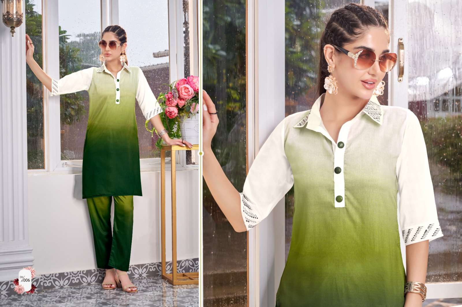 SAANVI BY KHUSHI FASHION DUAL COLOUR STYLISH CO-ORD WITH WORK 