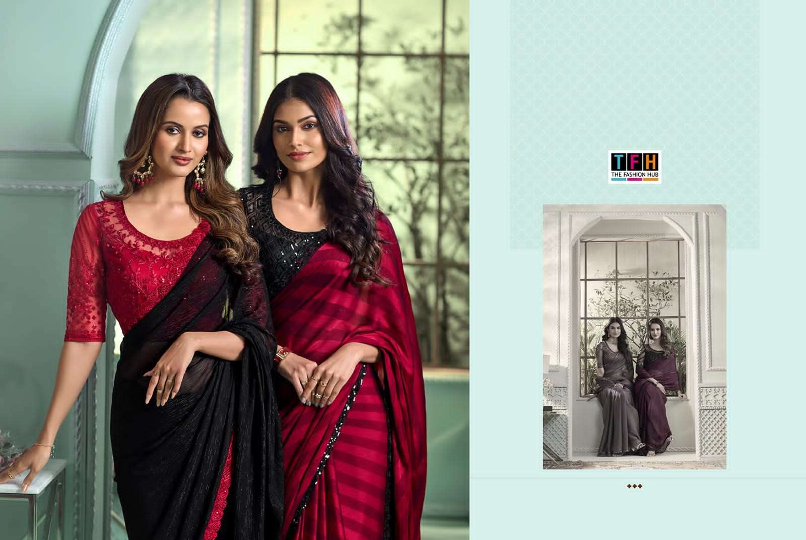 SALSA STYLE VOL-3 BY TFH RAINBOW GEORGETTE FANCY PARTY WEAR SAREES 