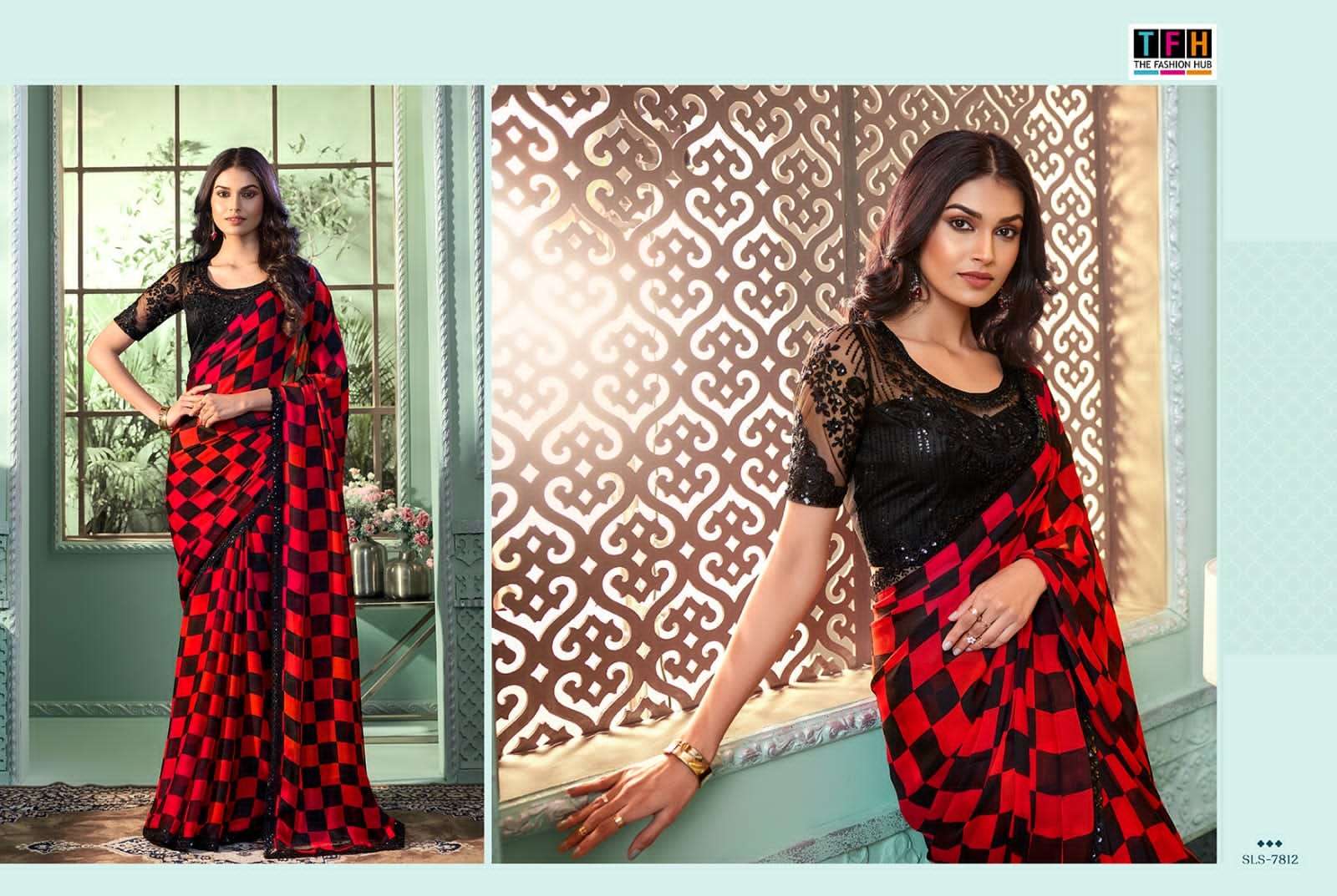 SALSA STYLE VOL-3 BY TFH RAINBOW GEORGETTE FANCY PARTY WEAR SAREES 