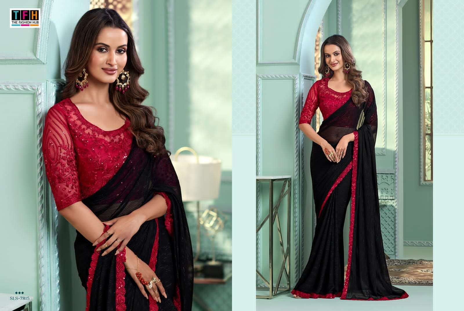 SALSA STYLE VOL-3 BY TFH RAINBOW GEORGETTE FANCY PARTY WEAR SAREES 