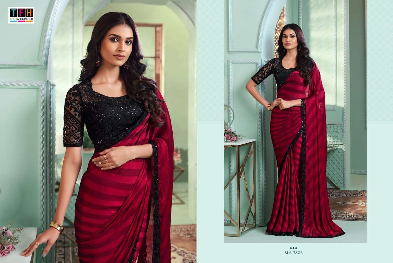 SALSA STYLE VOL-3 BY TFH RAINBOW GEORGETTE FANCY PARTY WEAR SAREES 