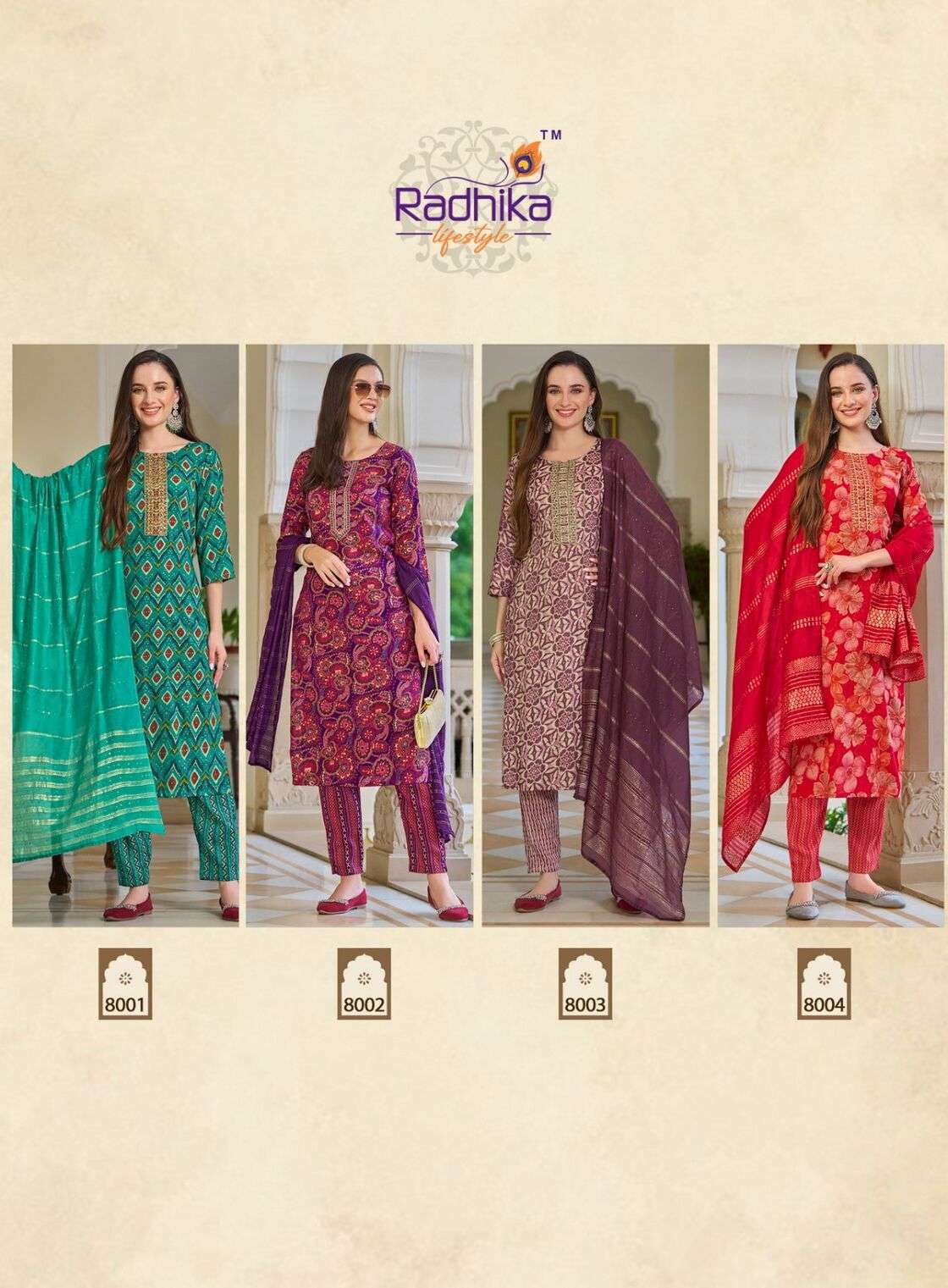 SEERAT VOL-8 BY RADHIKA LIFESTYLE RAYON CAPSULE FOIL PRINT EMBROIDERY WORK KURTI PANT WITH DUPATTA 