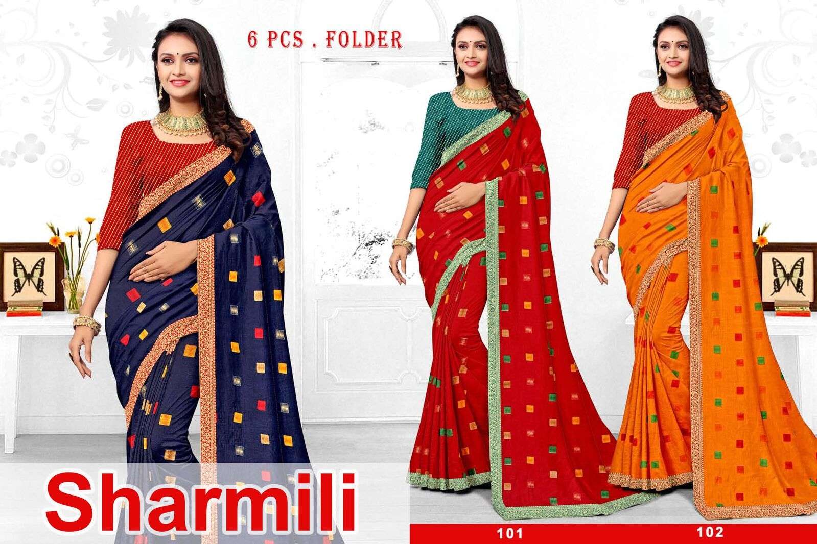 SHARMILI BY TEXOFAB ZOMATO FABRIC WITH LOOSE BROCADE FABRIC PRINTED SAREES 
