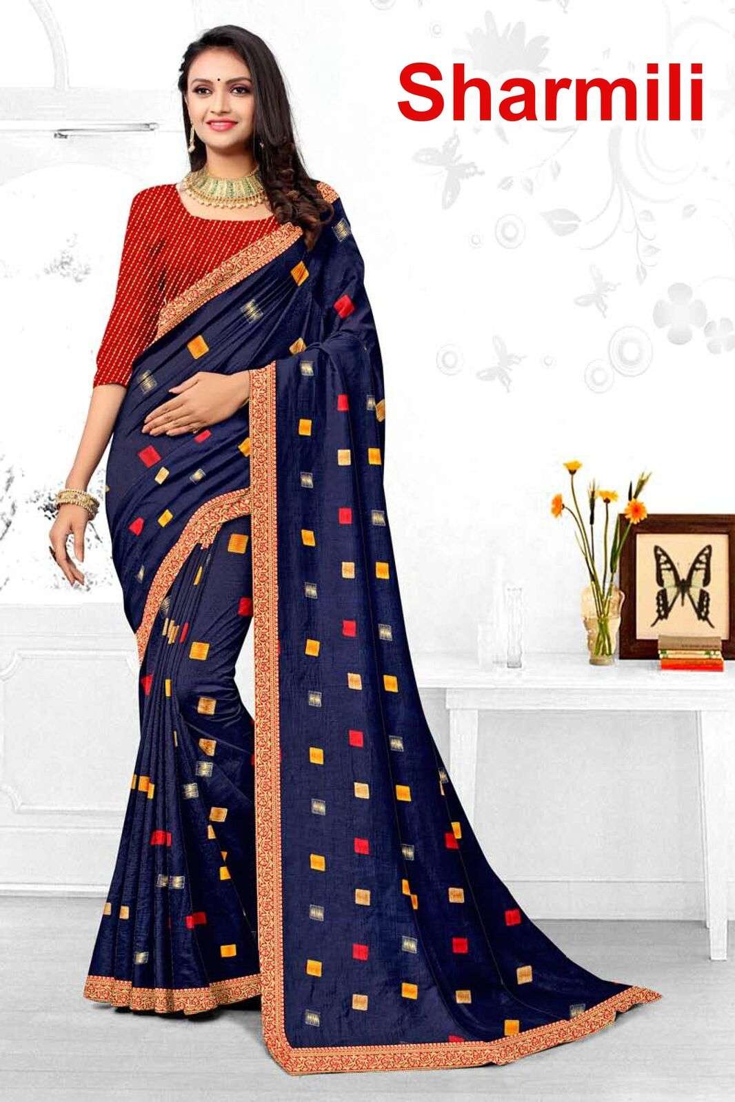 SHARMILI BY TEXOFAB ZOMATO FABRIC WITH LOOSE BROCADE FABRIC PRINTED SAREES 