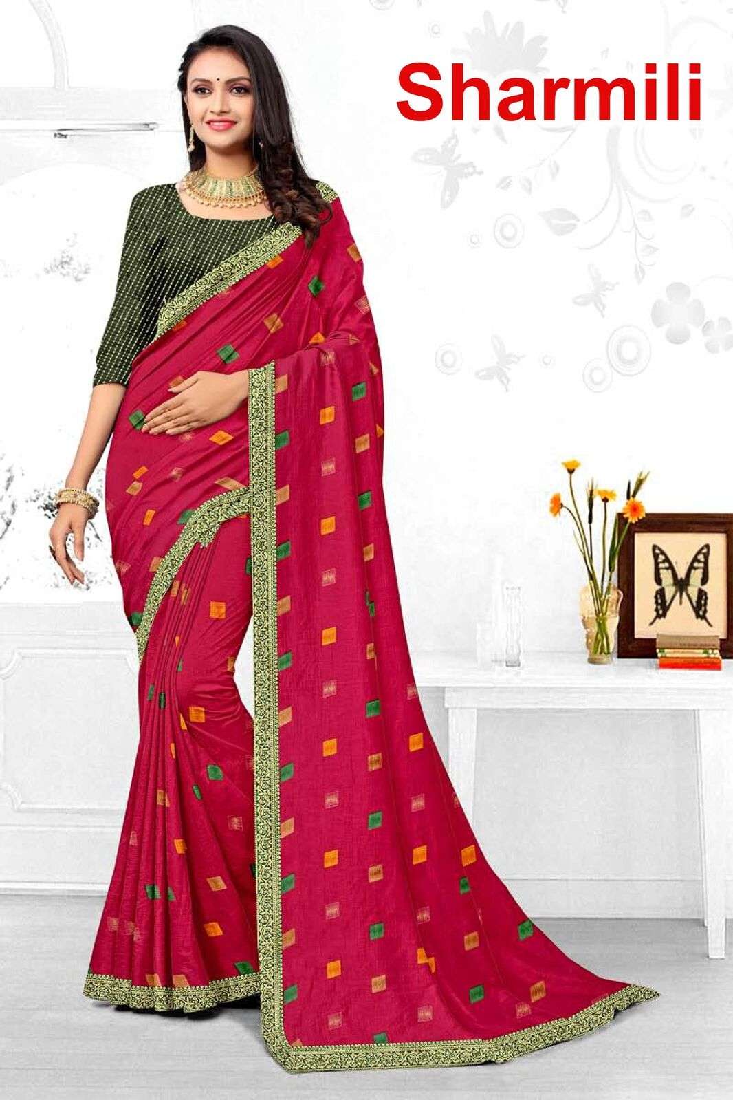 SHARMILI BY TEXOFAB ZOMATO FABRIC WITH LOOSE BROCADE FABRIC PRINTED SAREES 