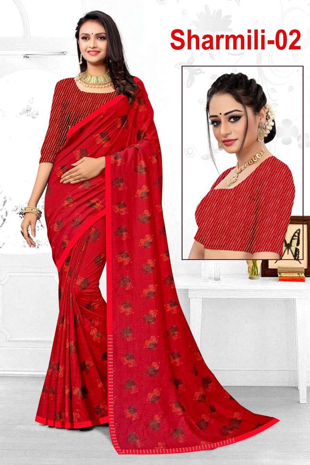 SHARMILI VOL-02 BY TEXOFAB ZOMATO FABRIC CASUAL WEAR PRINTED SAREES 