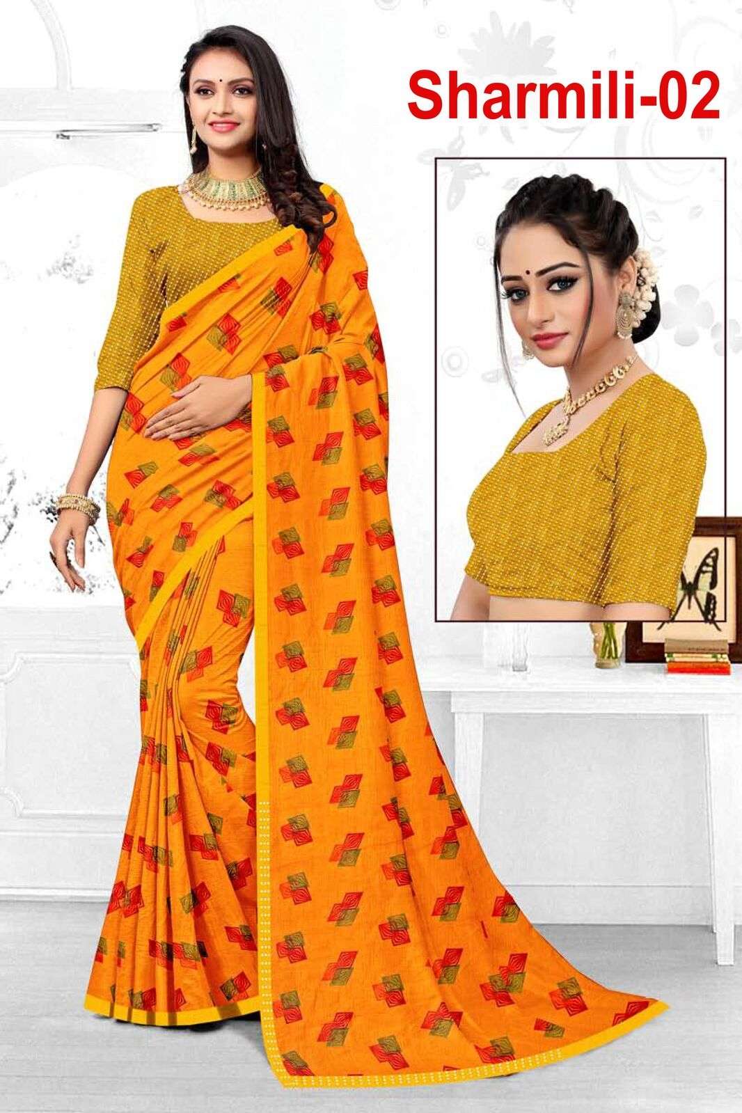 SHARMILI VOL-02 BY TEXOFAB ZOMATO FABRIC CASUAL WEAR PRINTED SAREES 